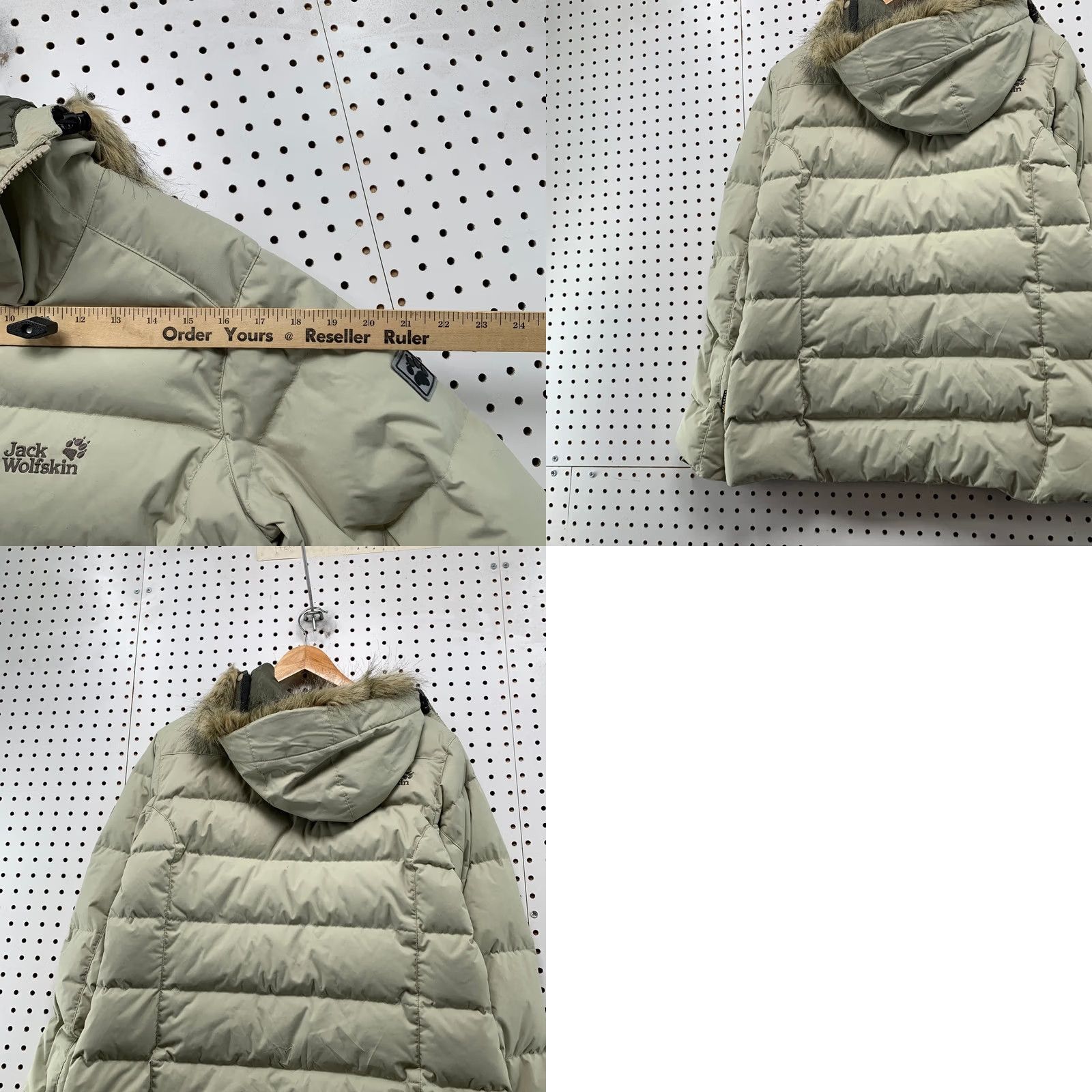 Jack Wolfskin Jack Wolfskin Down Puffer Jacket Womens Large Beige Hooded Fur Trim - Parka, Casual, Winter, Spring, Regular Fit, Zip Hooded, Quilted, XS-XL? Size L / US 10 / IT 46 - 10 Thumbnail