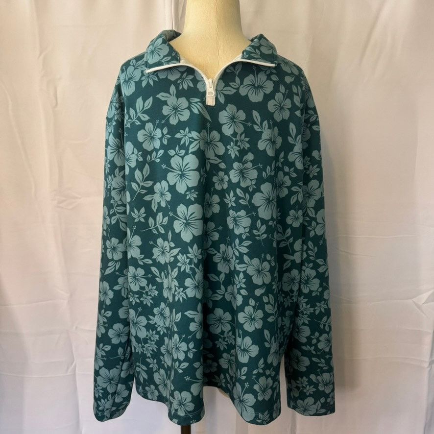 Boathouse Boathouse USA 2XL Floral 1/4 Zip Pullover Long Sleeve Shirt Size US XXL / EU 58 / 5 - 1 Thumbnail