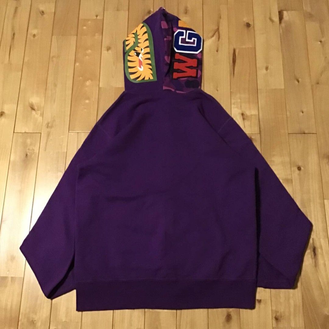 Bape BAPE Purple camo shark full zip hoodie a bathing ape Size US XL / EU 56 / 4 - 2 Thumbnail