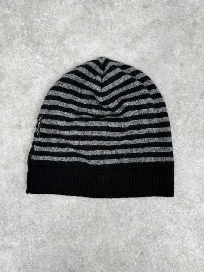 Dolce & Gabbana 2010s Dolce & Gabbana Grey & Black Striped Beanie & Scarf Set Size ONE SIZE - 5 Thumbnail