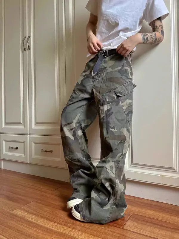Japanese Brand Camouflage Y2K Street Hip Hop Micro Flare Work Pants Size US 34 / EU 50 - 6 Thumbnail