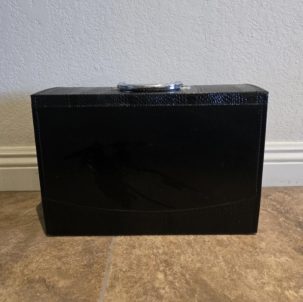 Designer Black Detailed Document File Box Tote Size ONE SIZE - 5 Thumbnail