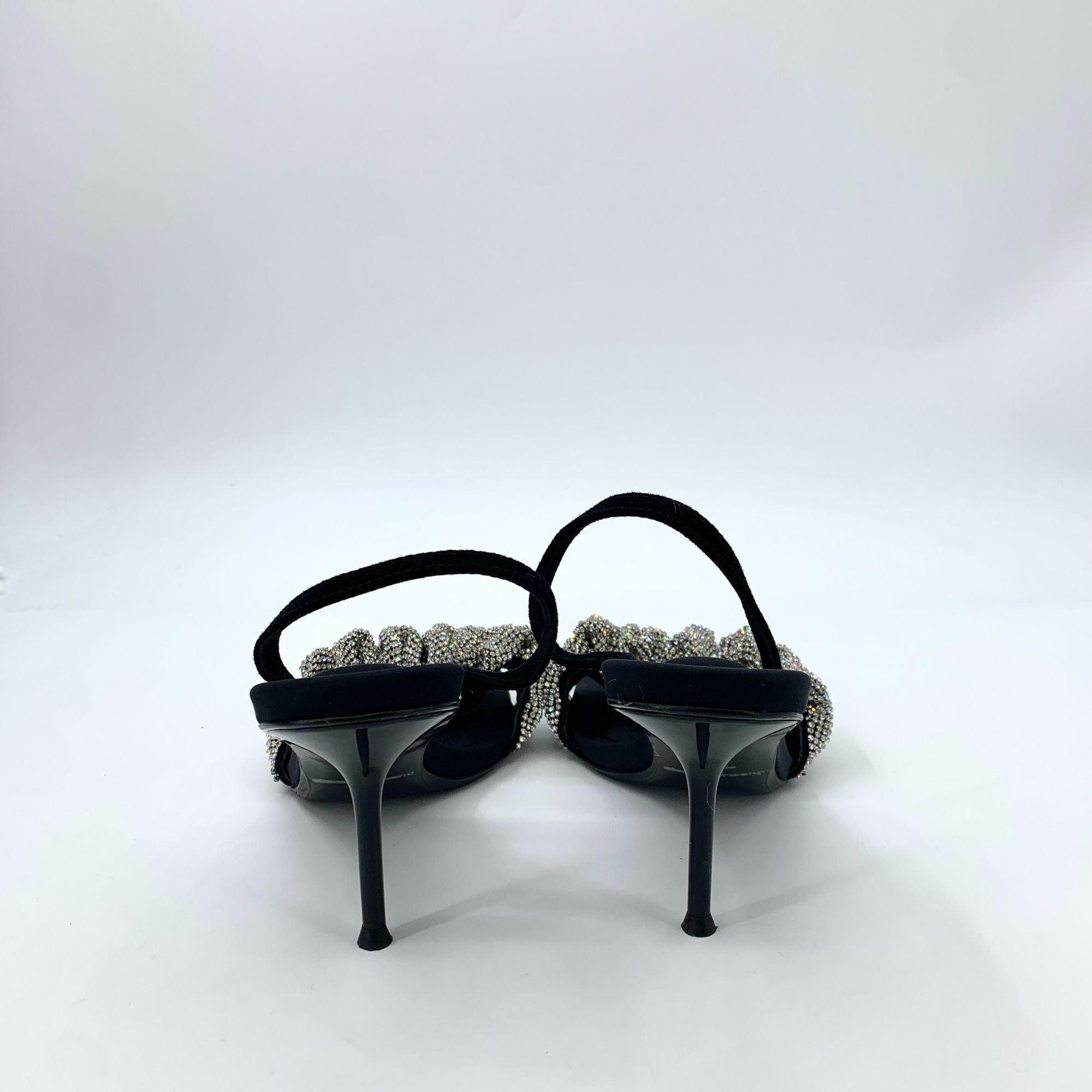 Alexander Wang Alexander Wang Satin & Rhinestone Embellished Heeled Sandals Size US 7 / IT 37 - 4 Thumbnail