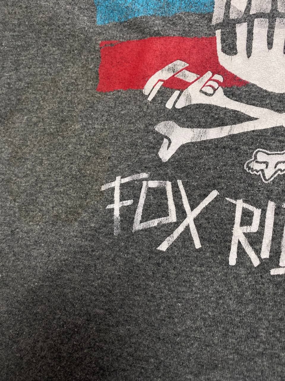 Fox Racing × Vintage Fox Racing Black T-Shirt Grey Camo Logo Classic Vintage Size US XL / EU 56 / 4 - 18 Thumbnail