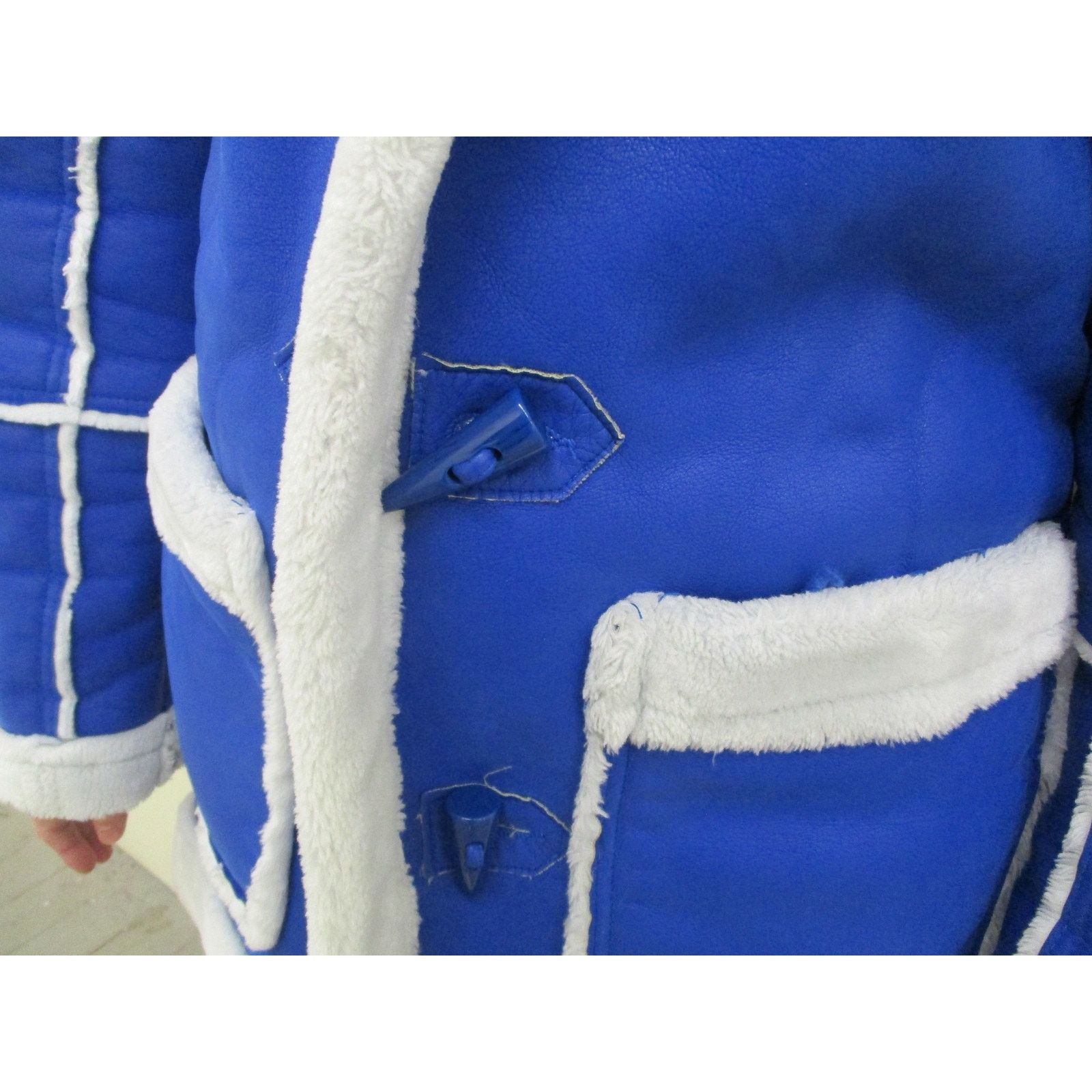 Jordan Craig Jordan Craig Coat Women Sm Blue Faux Leather Hooded Fur Trim Size S / US 4 / IT 40 - 5 Thumbnail