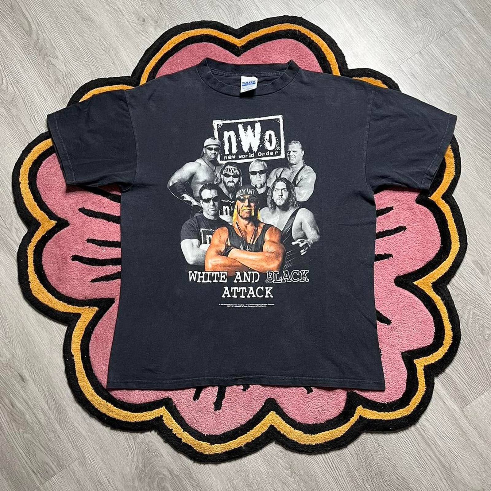 Vintage Vintage 90’s WCW NWO White & Black Attack Graphic T-shirt | Grailed