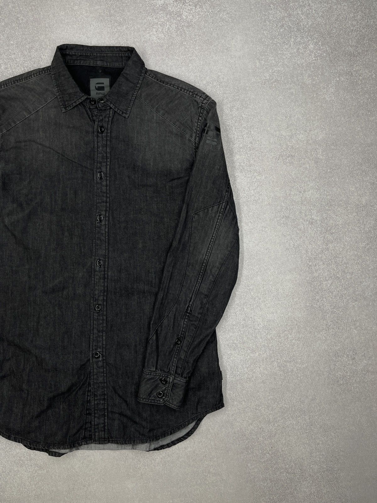 G-Star Mens G Star Raw 5620 Clean Print Shirt Denim Grey Size L Size US L / EU 52-54 / 3 - 3 Thumbnail