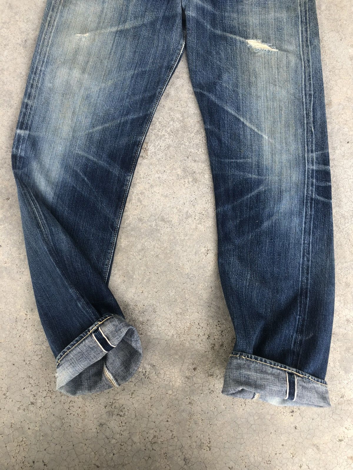 The Real McCoy's Joe Mccoy 906 Selvedge Denim Mudwash Distressed Ripped Size US 30 / EU 46 - 13 Thumbnail