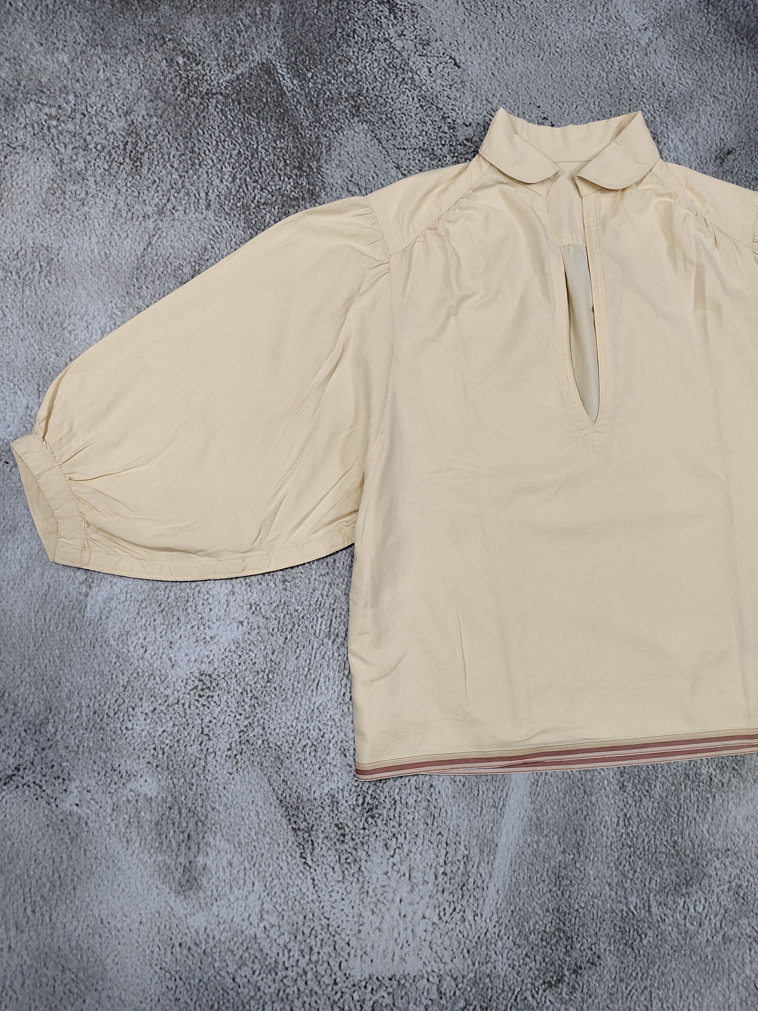 Tsumori Chisato 2000s Tsumori chisato- Deep V Placket Puff Sleeve Cropped Size L / US 10 / IT 46 - 10 Thumbnail