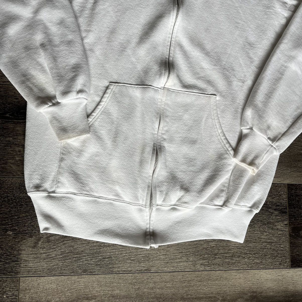 Jerzees Vintage 1990s Jerzees by Russell White Blank Zip Up Hoodie Size US XL / EU 56 / 4 - 3 Thumbnail