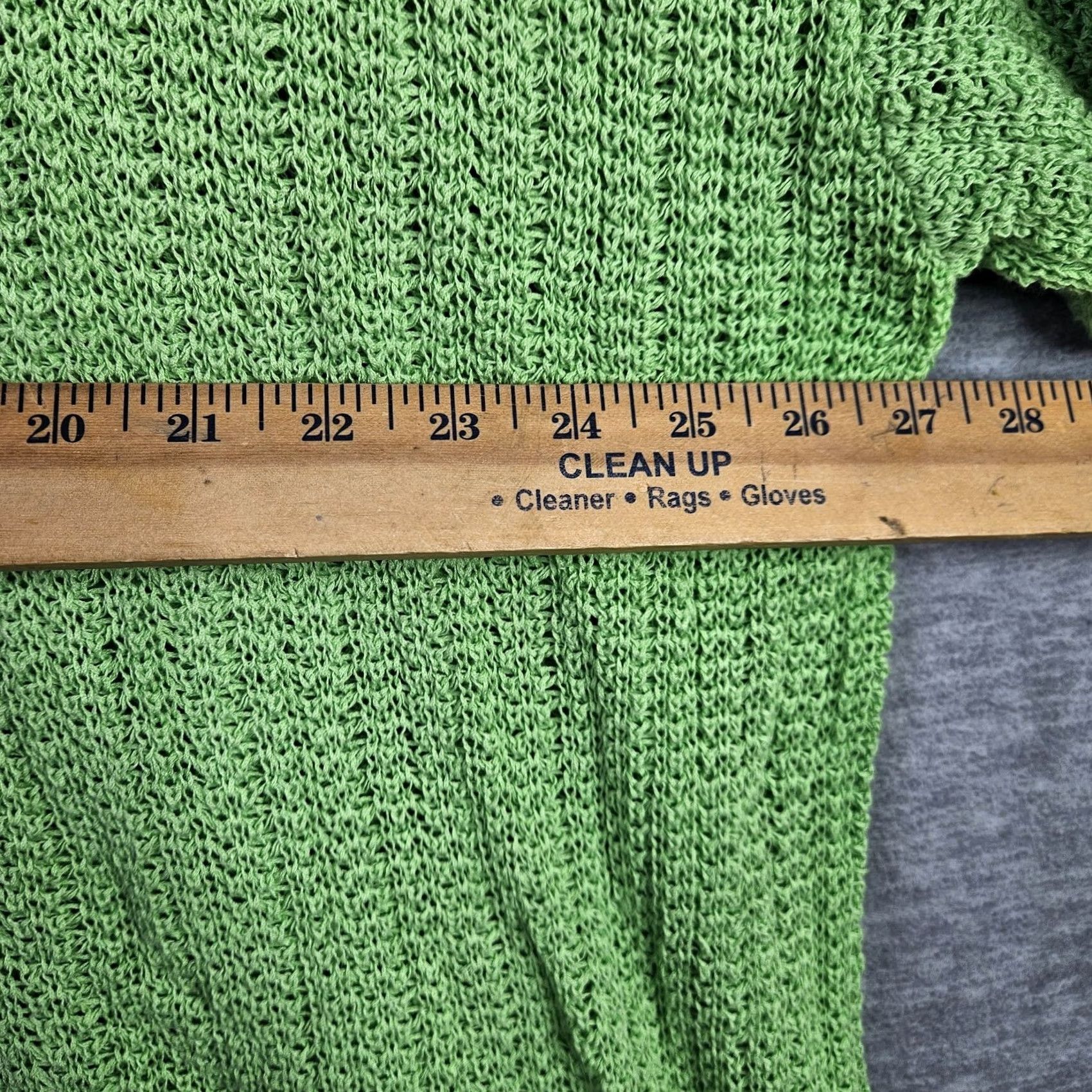 J. Jill J.Jill Women’s 4X Lime Green Open Knit Sweater Tunic V-Neck Oversized 3/4 Sleeve Size XXL / US 16-18 / IT 52-54 - 3 Thumbnail