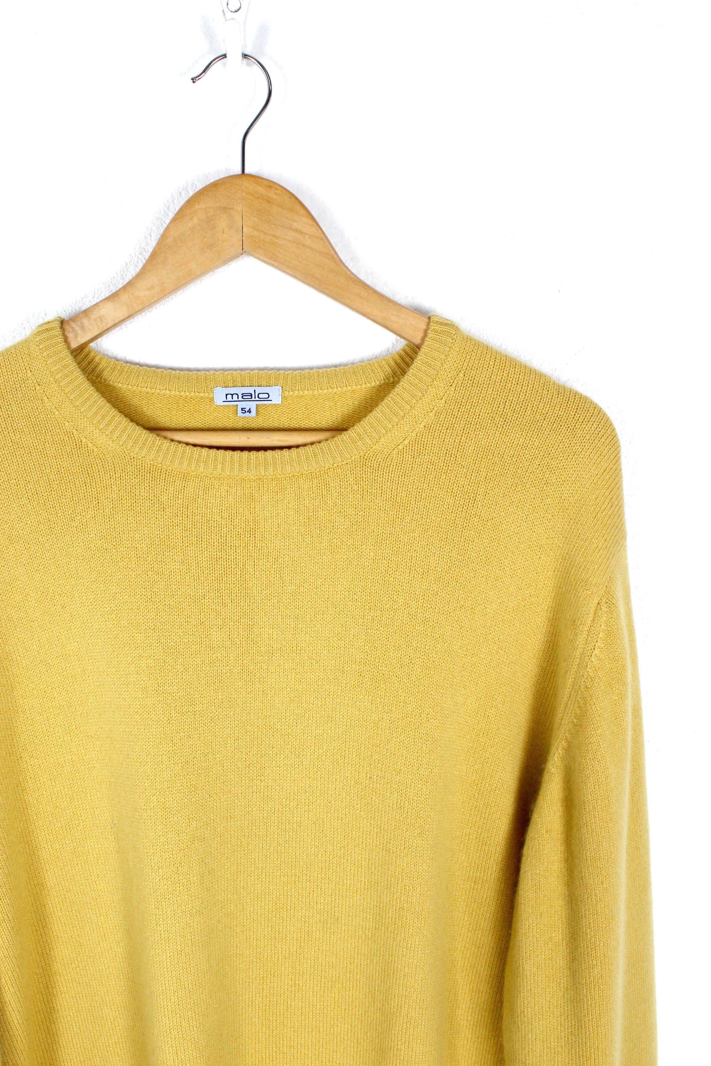 Malo Vintage Malo Cashmere Yellow Sweater 54 Size US XL / EU 56 / 4 - 2 Thumbnail