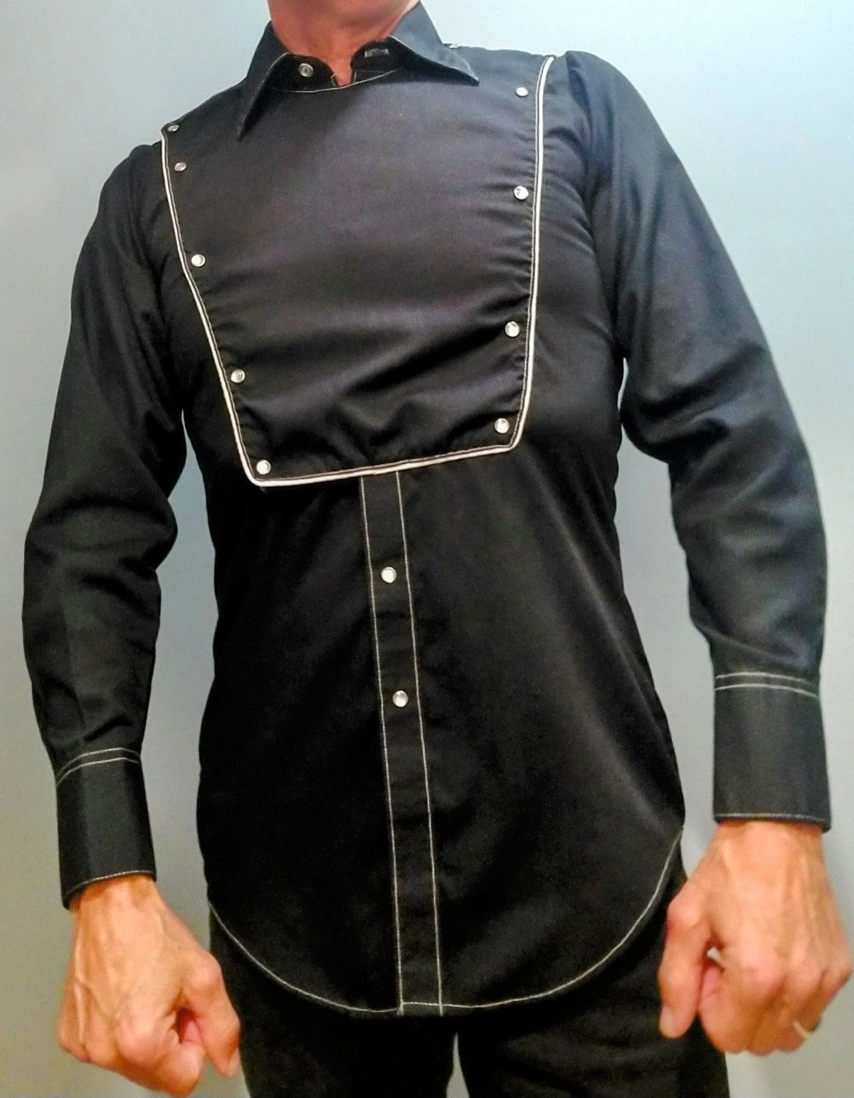 Cowboy Equipment Vtg 70s Tony Alamis western bibs shirt Size US M / EU 48-50 / 2 - 3 Thumbnail
