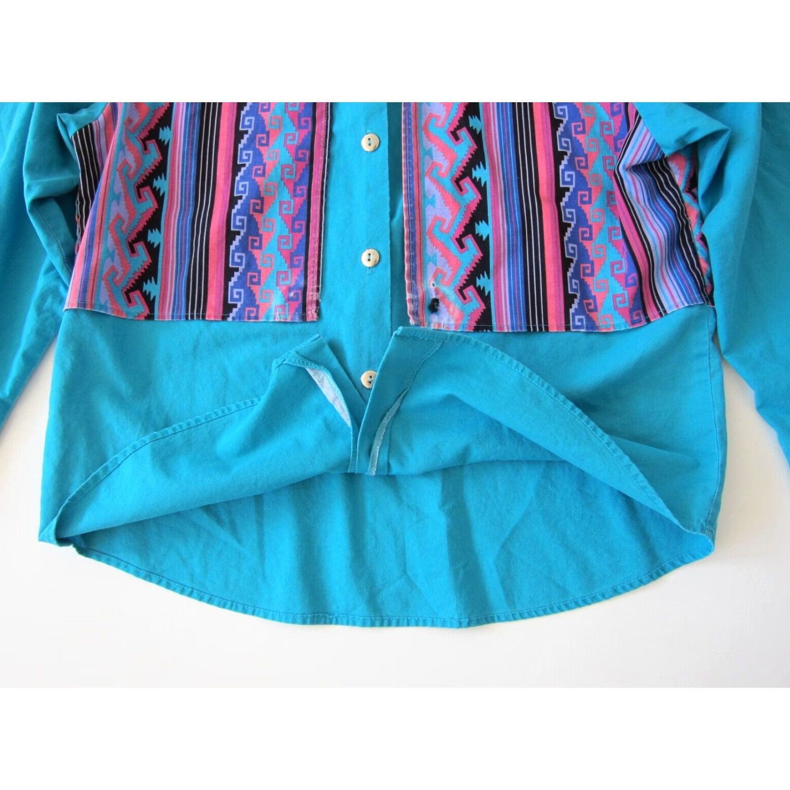 Vintage VINTAGE Western Plains Trading Co. Blouse Shirt 3/4 Sleeve Pink Blue M-L Womens Size L / US 10 / IT 46 - 7 Thumbnail