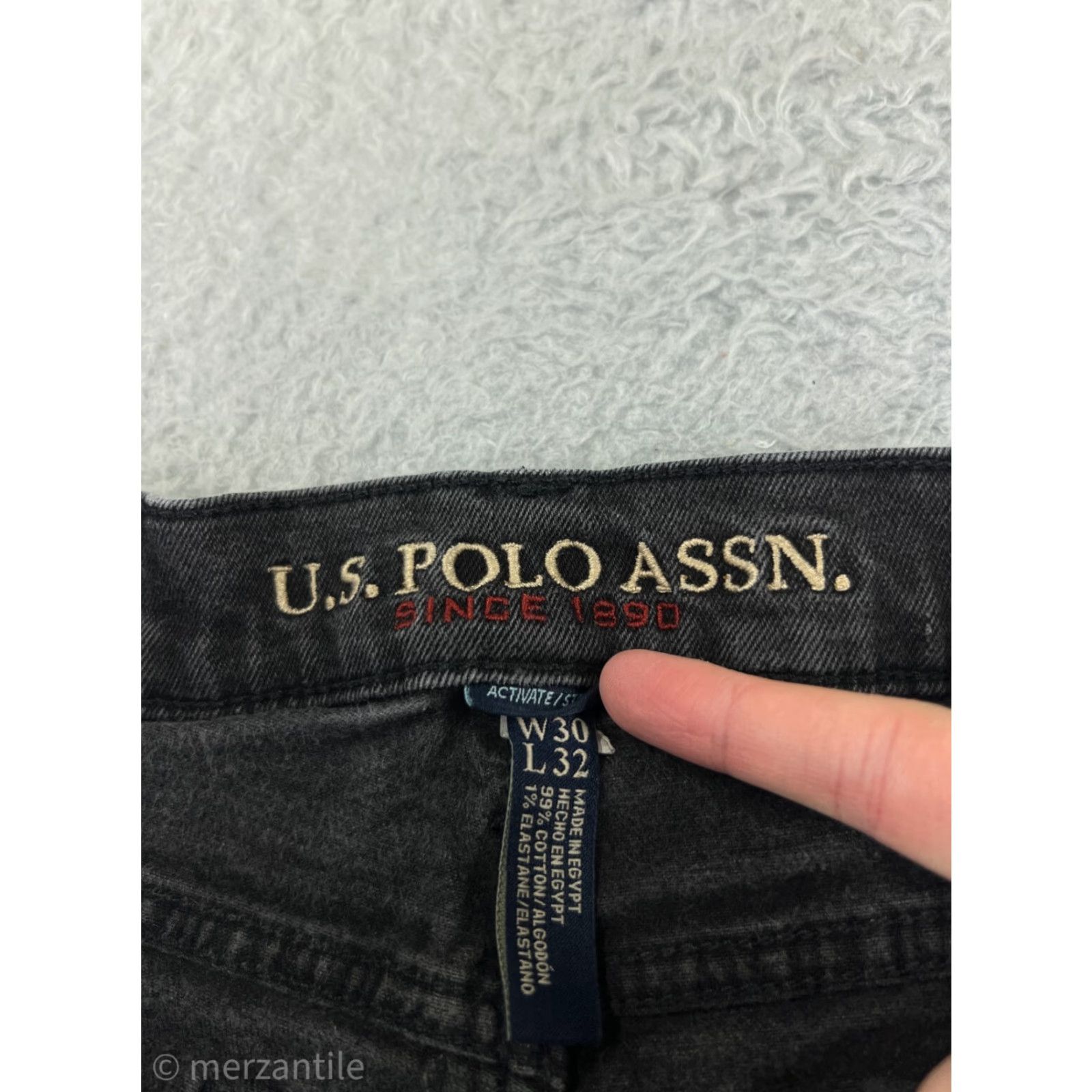 Vintage US Polo Assn Womens Pants Black Denim Straight Leg Stretch Cotton Blend Size 30 Size 30" / US 8 / IT 44 - 4 Thumbnail