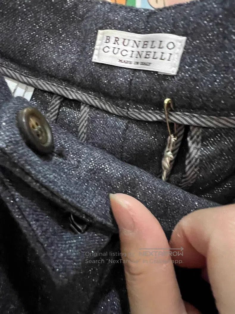 Brunello Cucinelli Brunello Cucinelli Wool Sparkle Pants. Size US 30 / EU 46 - 2 Thumbnail