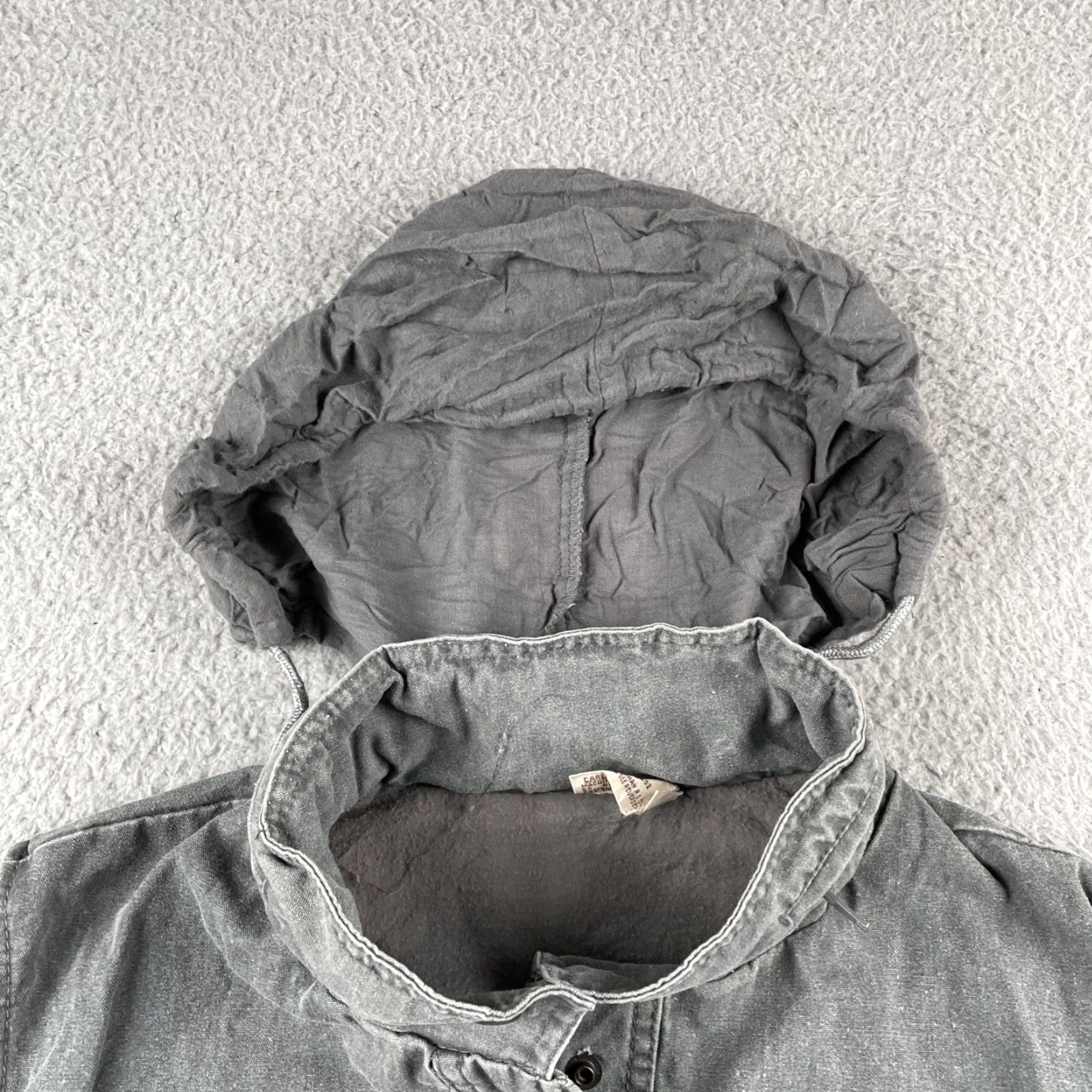 Denime VINTAGE Small Sweater Vest With Hideaway Hood Denim Shell Polyester Lined Gray Vest Mens S Gray 80s 90s Art Rock Outfit Clothing Size US S / EU 44-46 / 1 - 2 Thumbnail