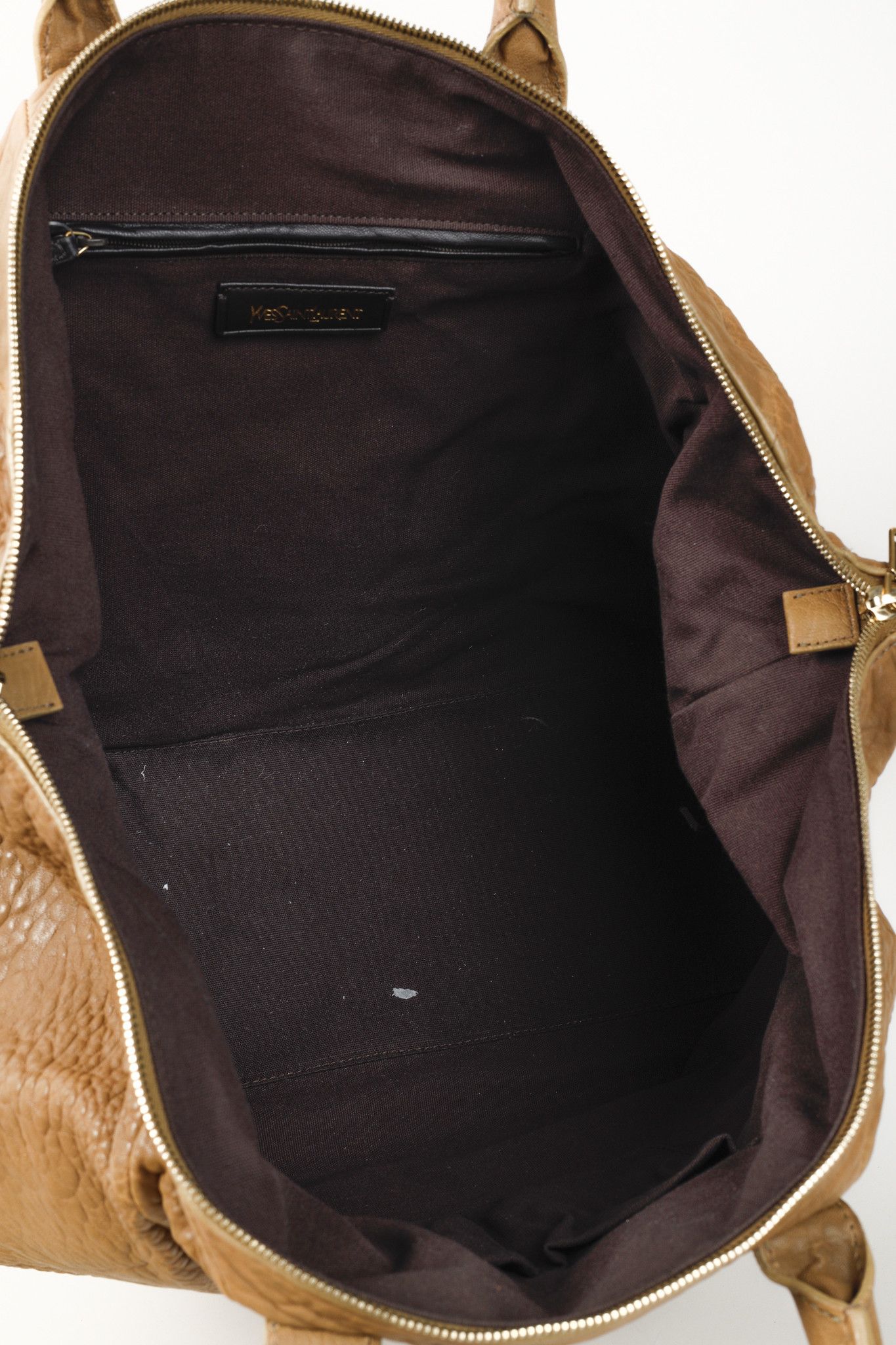 Yves Saint Laurent Yves Saint Laurent Easy Tan-Pebbled-Leather Handbag Size ONE SIZE - 12 Thumbnail