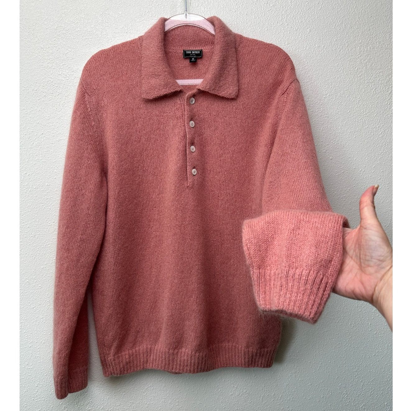 Todd Snyder Todd Snyder Mohair Sweater Polo Mens Medium Mauve Pink Size US M / EU 48-50 / 2 - 1 Thumbnail