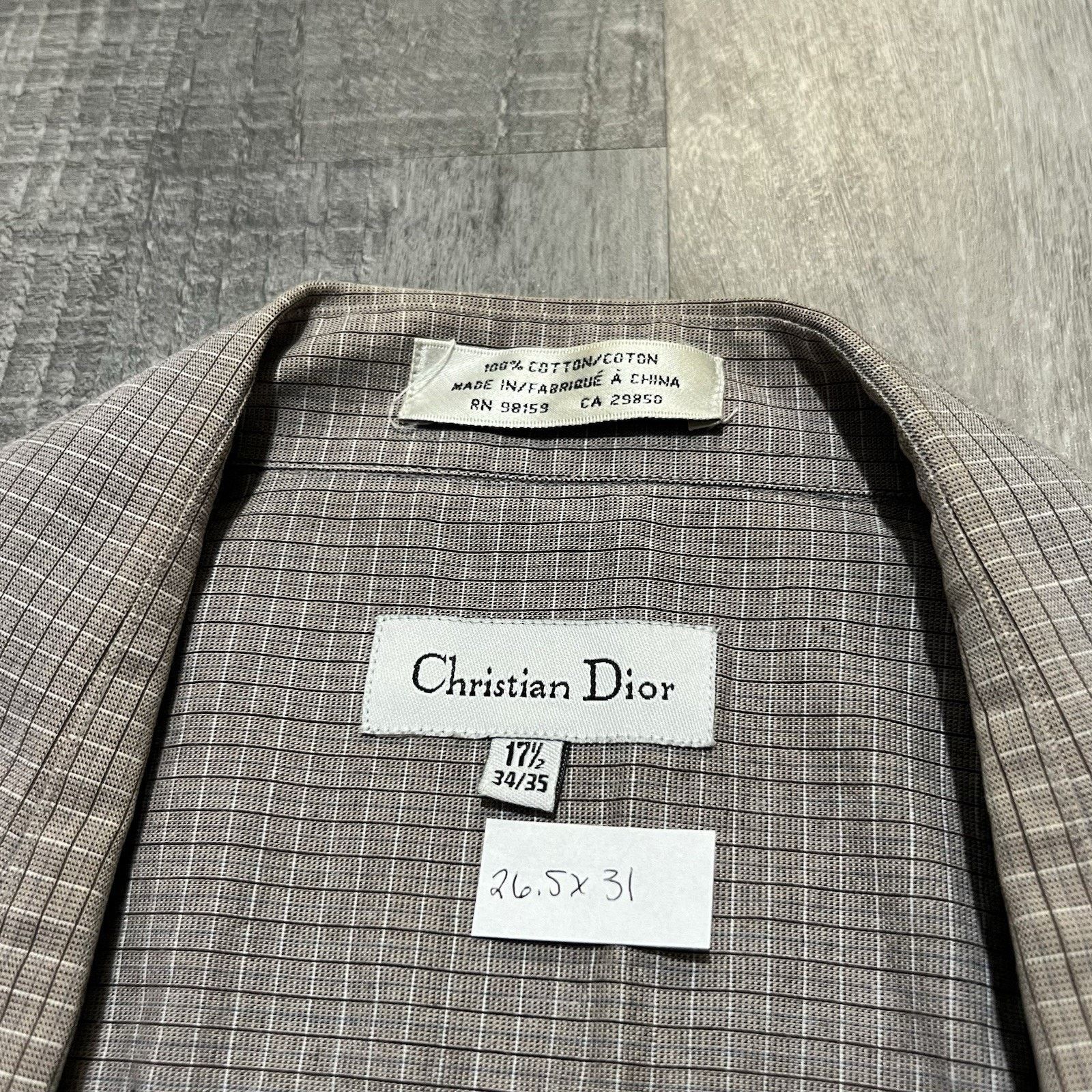 Christian Dior Monsieur Christian Dior Button Micro Check Grey Dress Shirt Plaid Size US XL / EU 56 / 4 - 5 Thumbnail