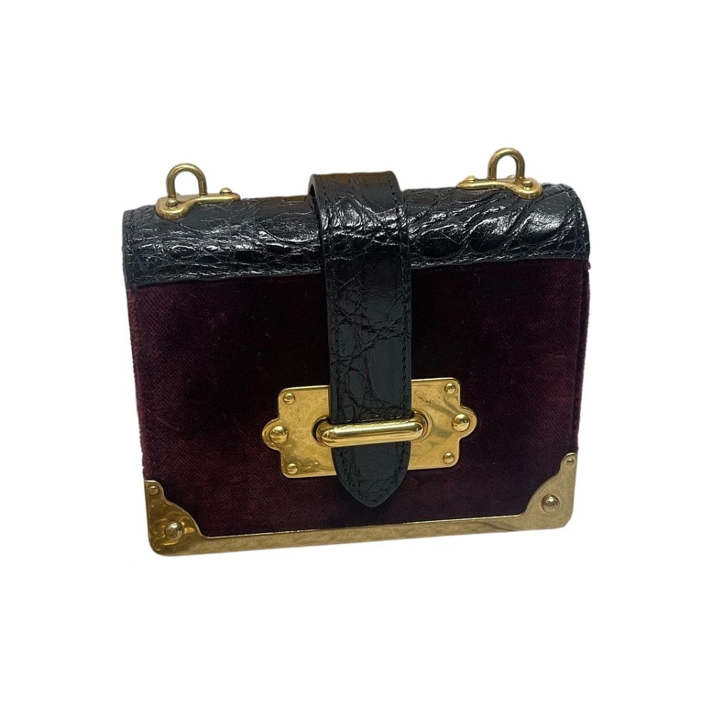 Prada Prada Velvet and Leather Mini Chain Bag Size ONE SIZE - 1 Thumbnail
