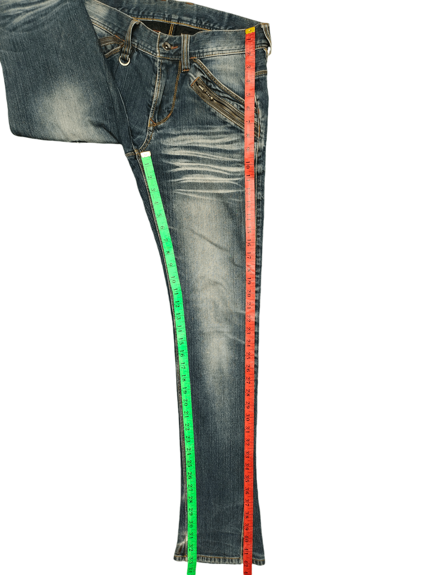 If Six Was Nine Flare Slim Jeans Nicole Club Clawmark Distress Faded Bootcut Size US 30 / EU 46 - 12 Thumbnail