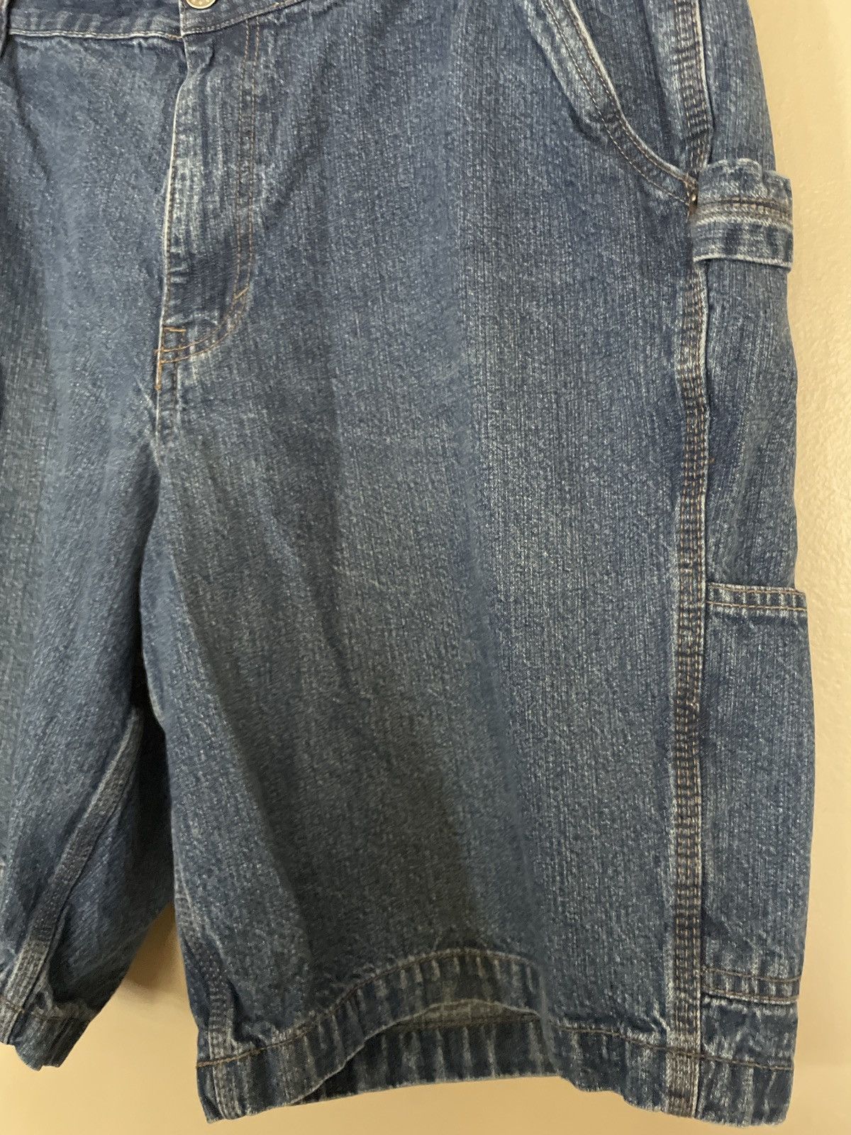 Basic Editions × Vintage basic editions blue denim jean shorts JORTS cotton carpenter Size US 40 / EU 56 - 3 Thumbnail
