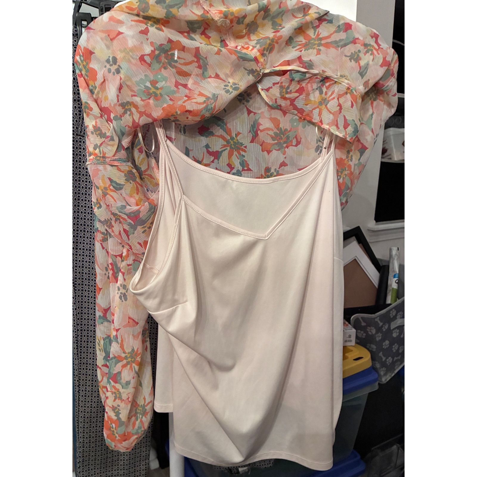Other Womens Lauren Conrad Long Sleeve Floral Blouse w/ Slip - 2X Size XXL / US 16-18 / IT 52-54 - 6 Thumbnail