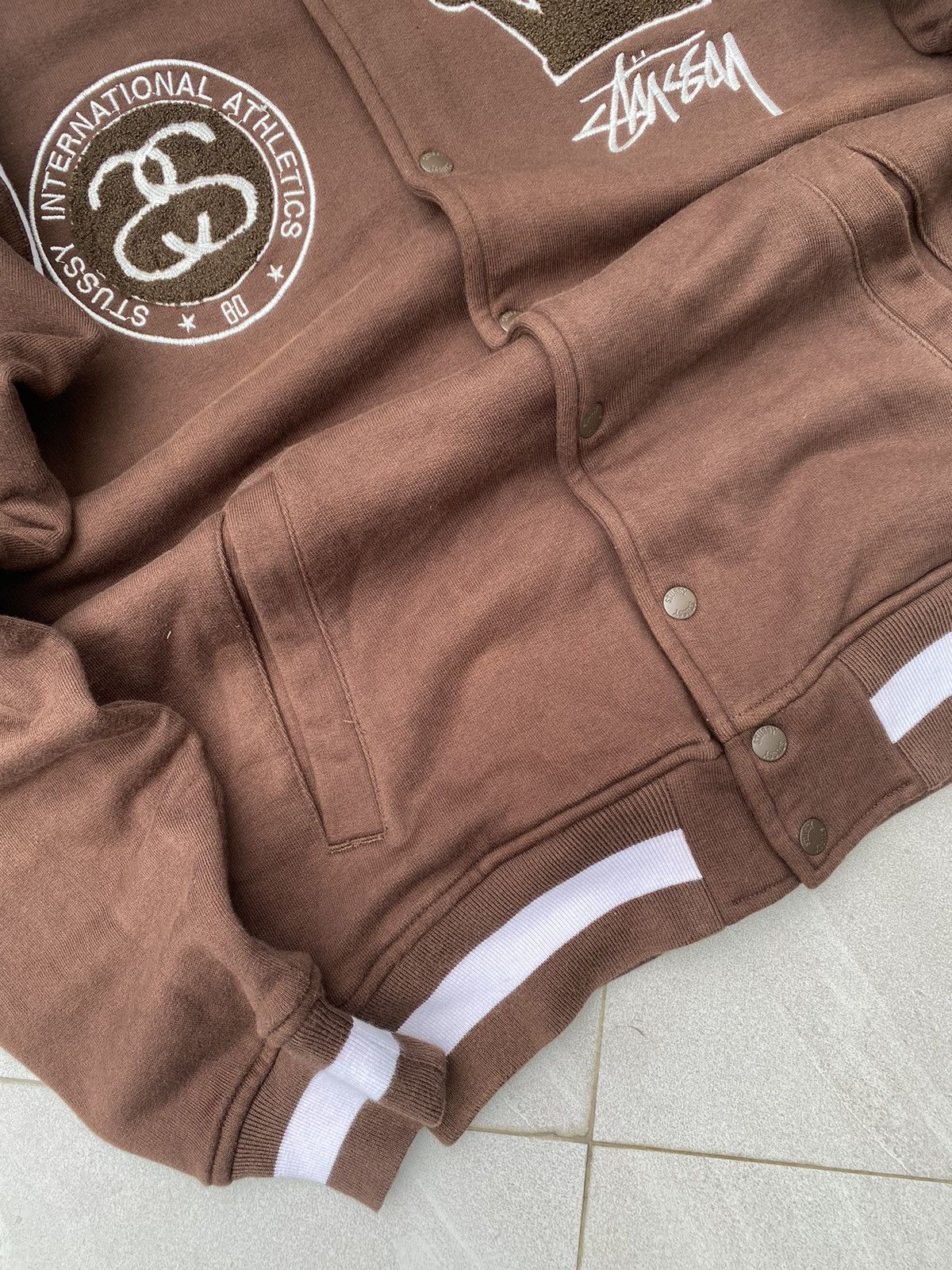 Stussy × Vintage 90S STUSSY MULTI LOGO VARSITY RARE RETRO Y2K COLLEGE JACKET Size US L / EU 52-54 / 3 - 11 Thumbnail