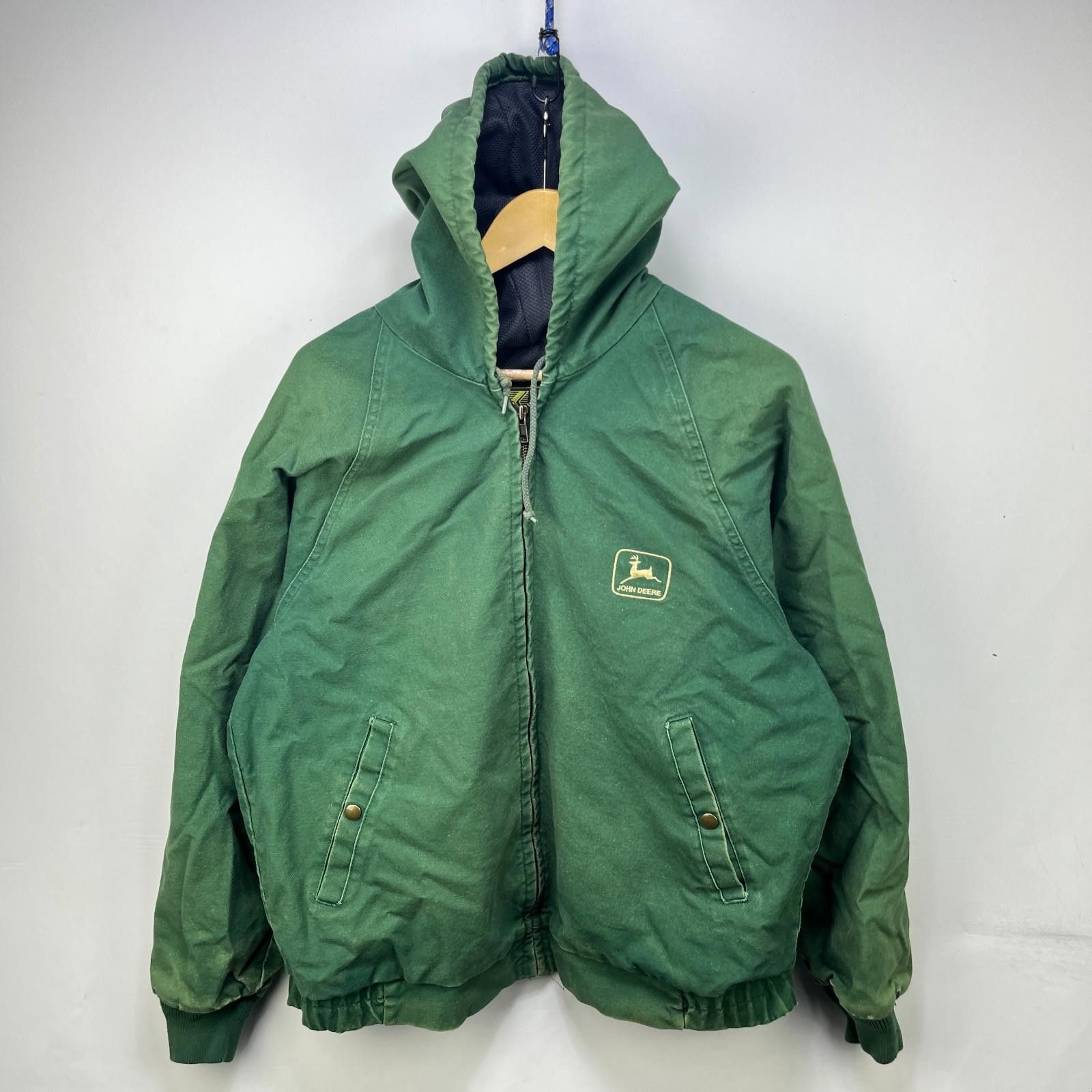 John Deere Vintage 90s John Deere Faded Hooded Zip-Up Jacket Large Size US L / EU 52-54 / 3 - 1 Thumbnail