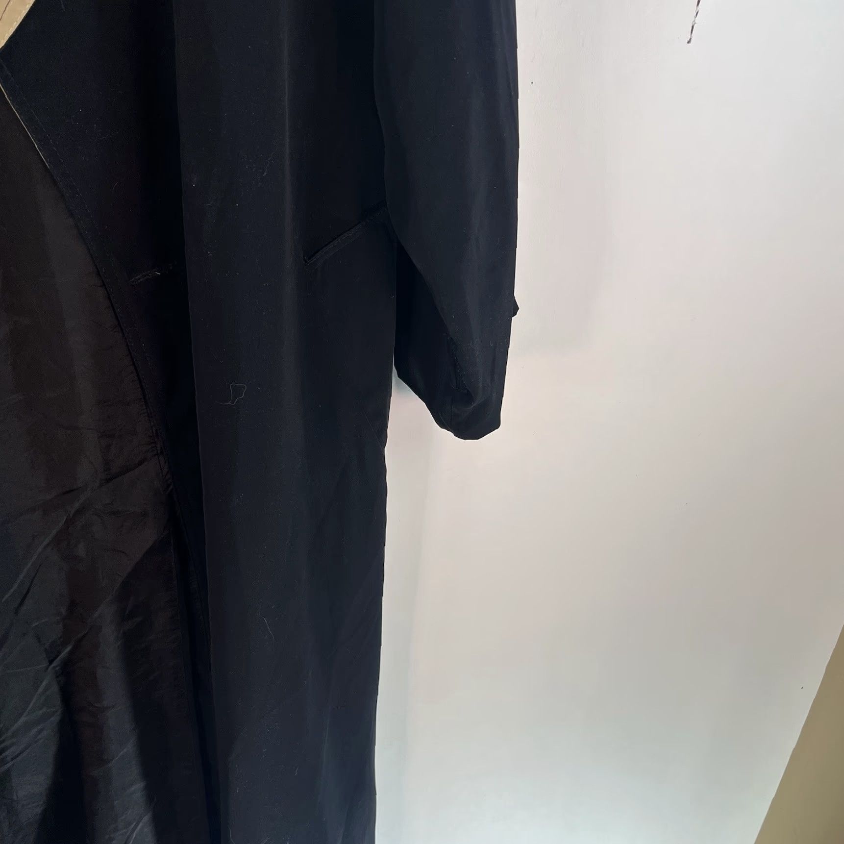 Vintage VINTAGE Bellissima Trench Coat Women M Black Lightweight Long Jacket Coat Formal Knit Polyester Canada Made in CN Size M / US 6-8 / IT 42-44 - 3 Thumbnail