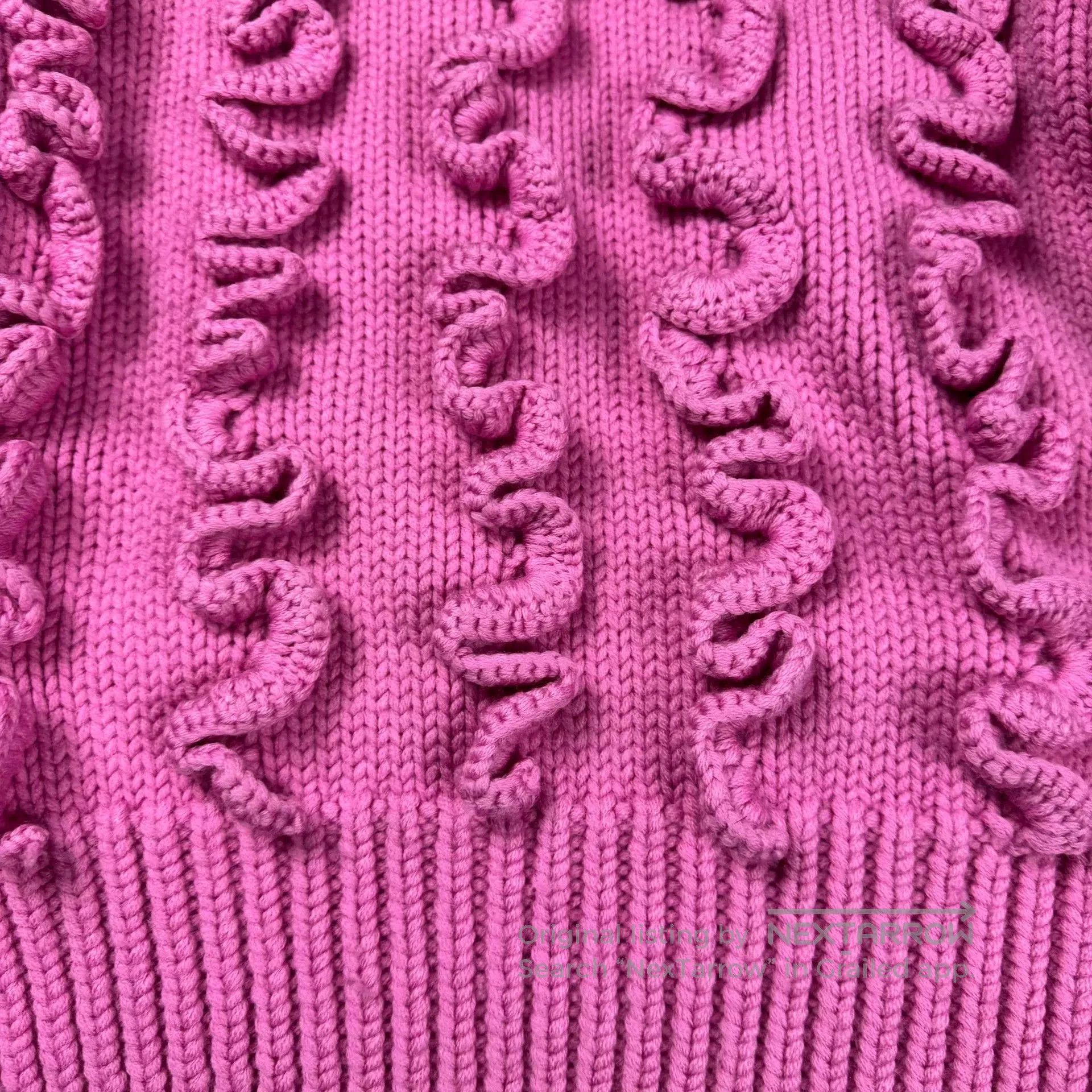 Vintage Pink Embellished Wool Long Sleeve Sweater. Size M / US 6-8 / IT 42-44 - 5 Thumbnail
