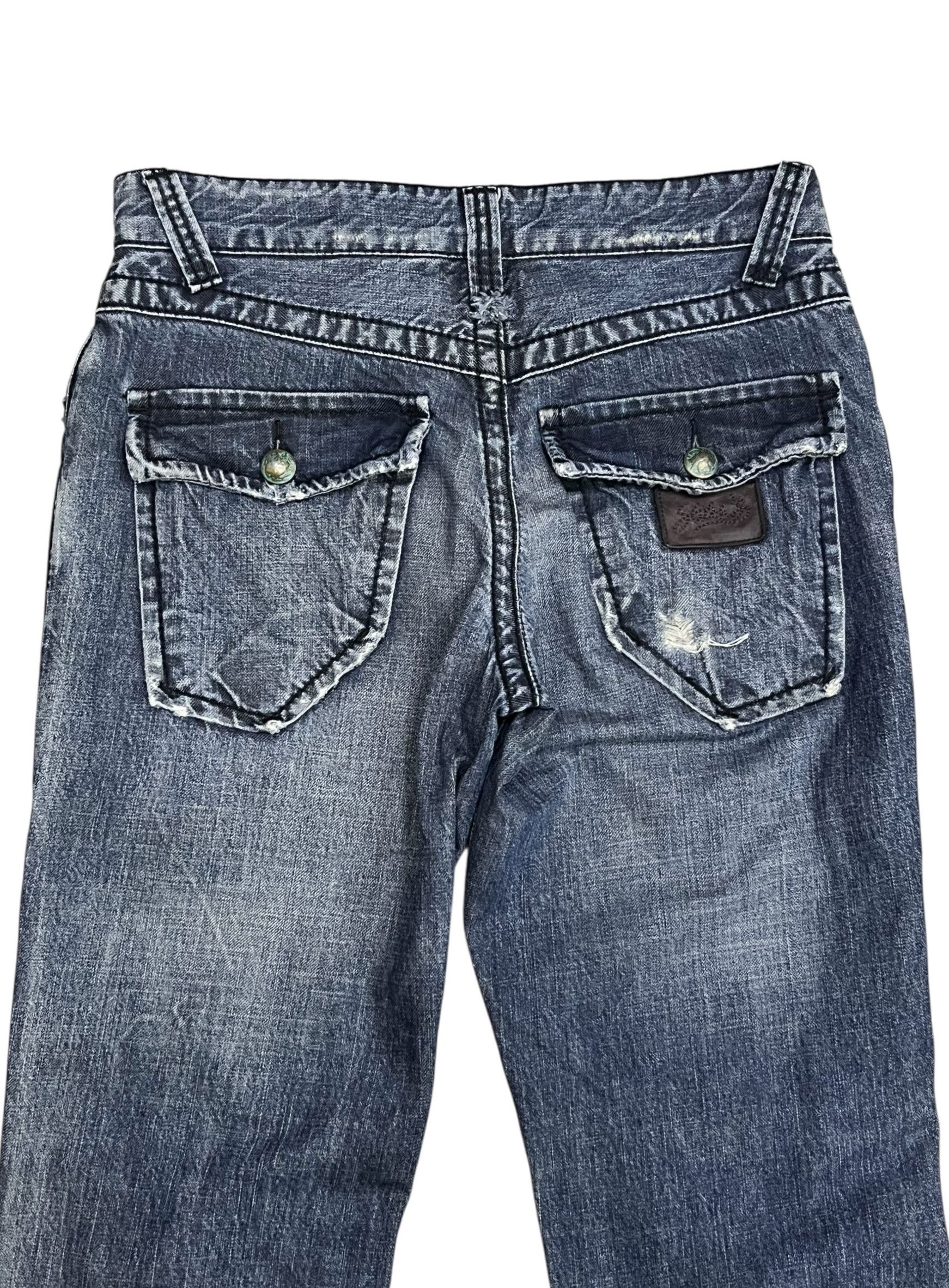 Stitch's Jeans Stitch's Nebraska Ripped Twisted Flare Grunge Heel Bite Size US 31 - 9 Thumbnail
