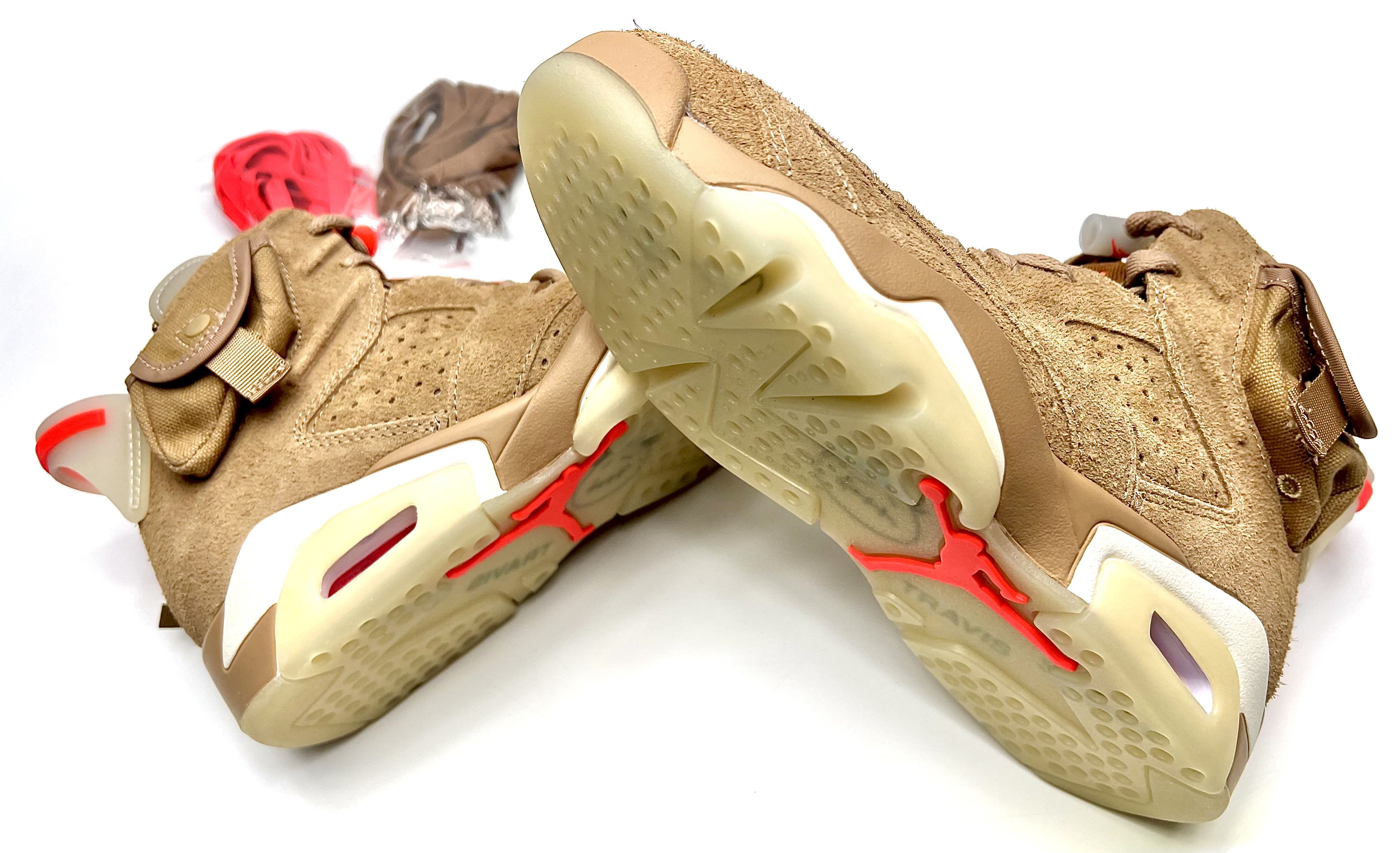 Jordan Brand Nike Air Jordan 6 Retro x Travis Scott "British Khaki” Size US 5.5 / EU 38 - 6 Thumbnail