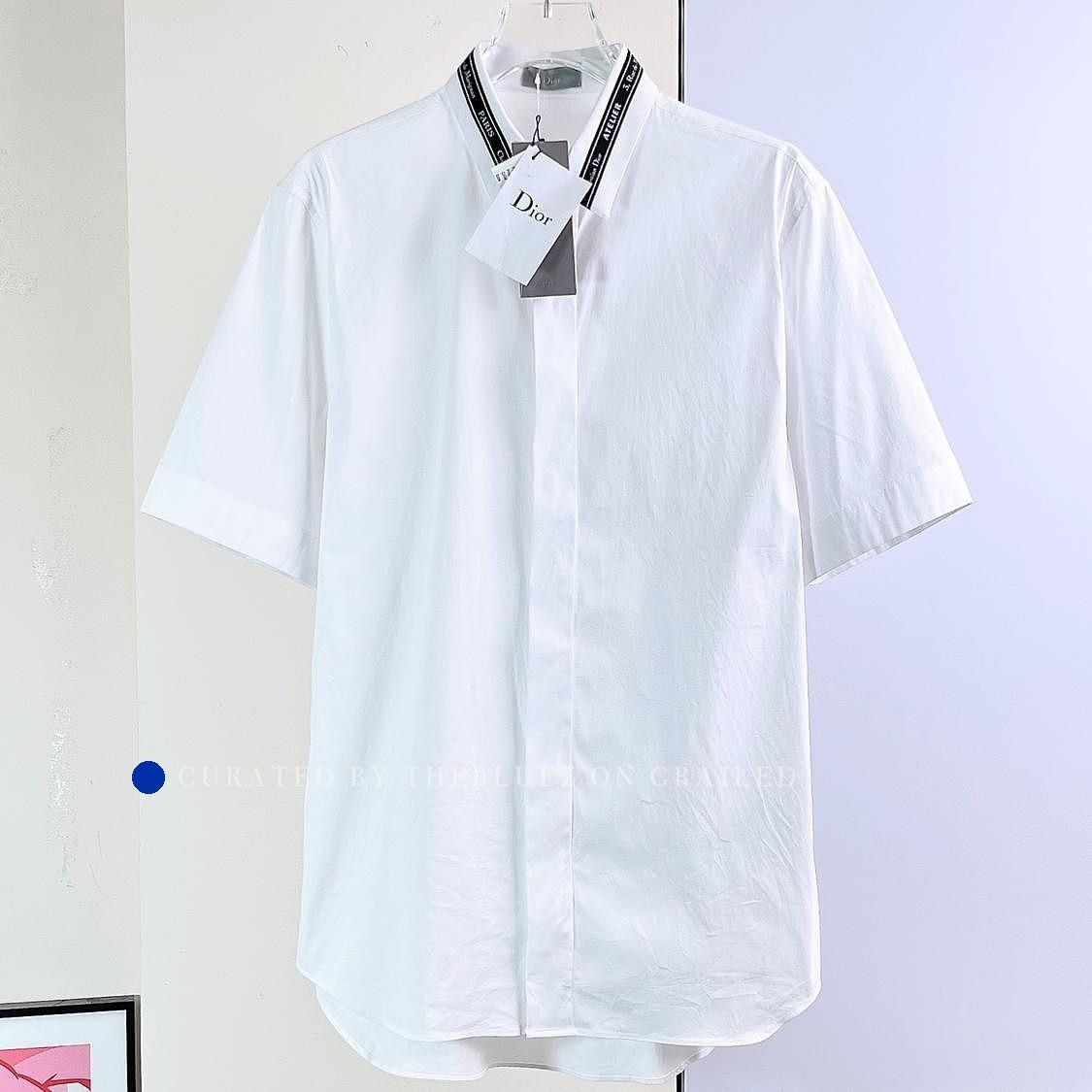 Dior Stylish Logo Collar Shirt in White Size US S / EU 44-46 / 1 - 1 Thumbnail