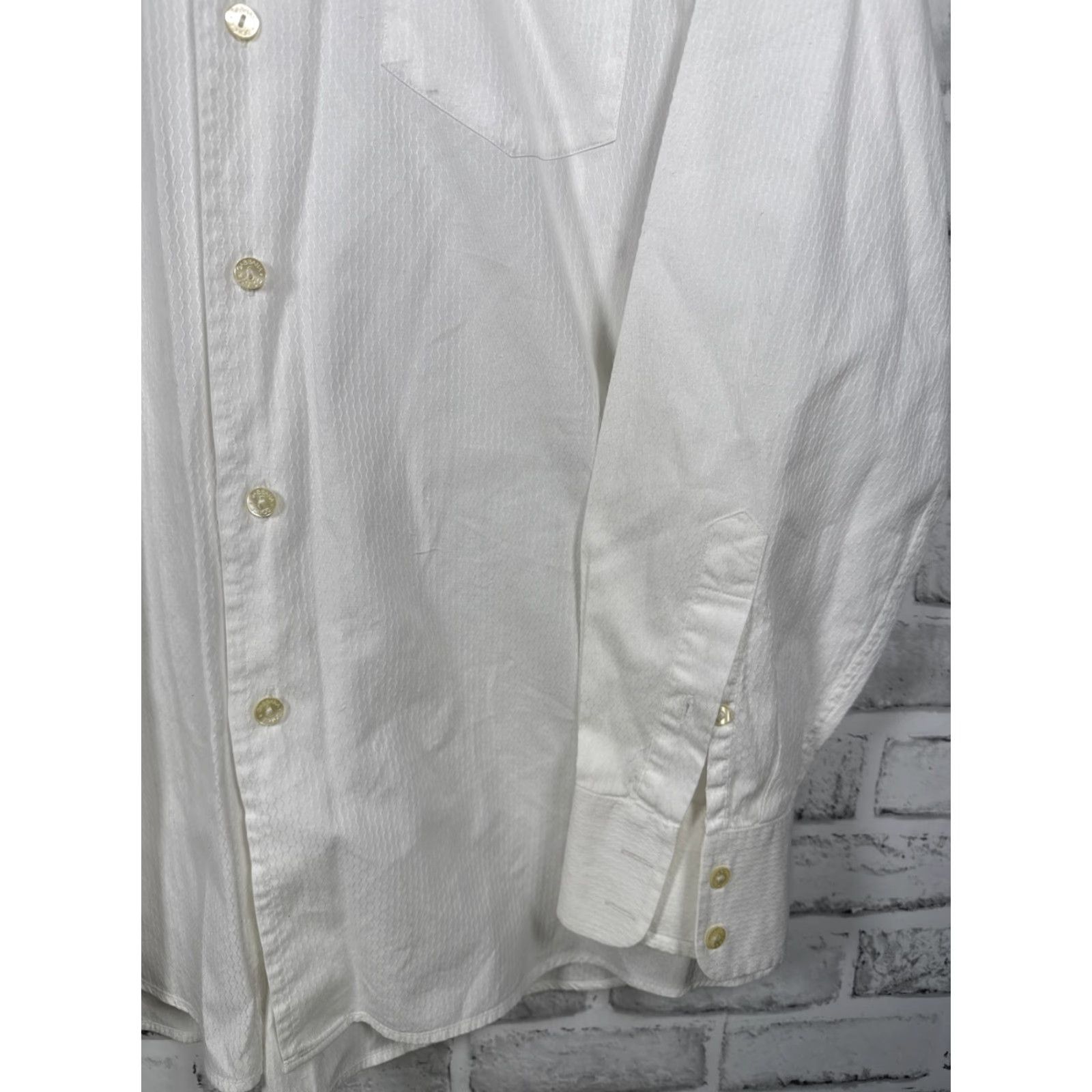 Dolce & Gabbana VINTAGE DOLCE&GABBANA Made in Italy Mens White Cotton Dress Shirt 15.5 / 39 Slim Button Collared 100% Cotton Solid Size 42R - 4 Thumbnail
