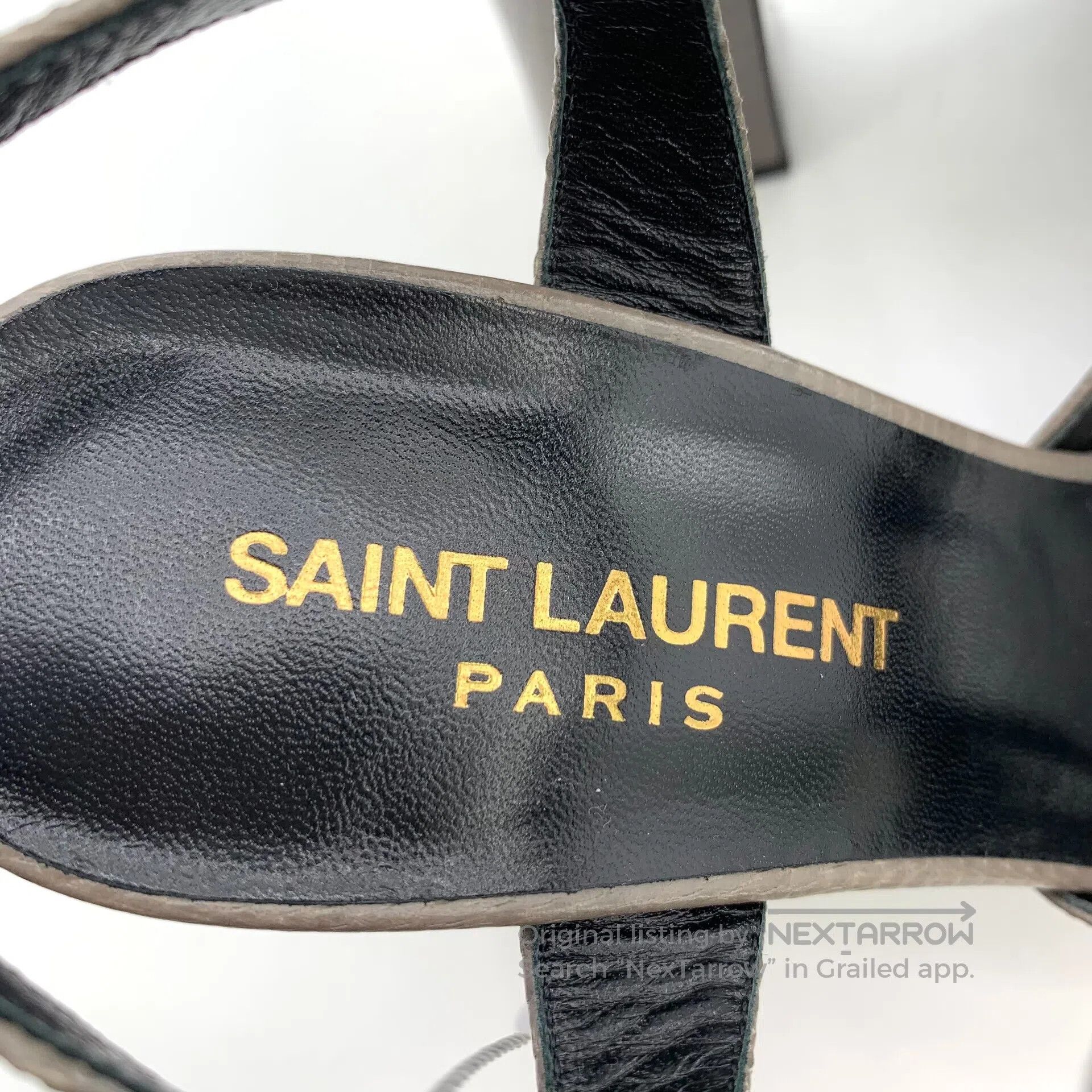 Saint Laurent Paris Saint Laurent Paris Gray Brown Crocodile Pattern Bow Tie T Size US 5 / IT 35 - 7 Thumbnail