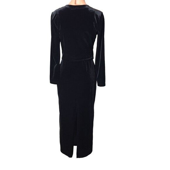 Vintage Vintage Black Velvet Maxi Dress & Cardigan Set Womens Small Size S / US 4 / IT 40 - 5 Thumbnail