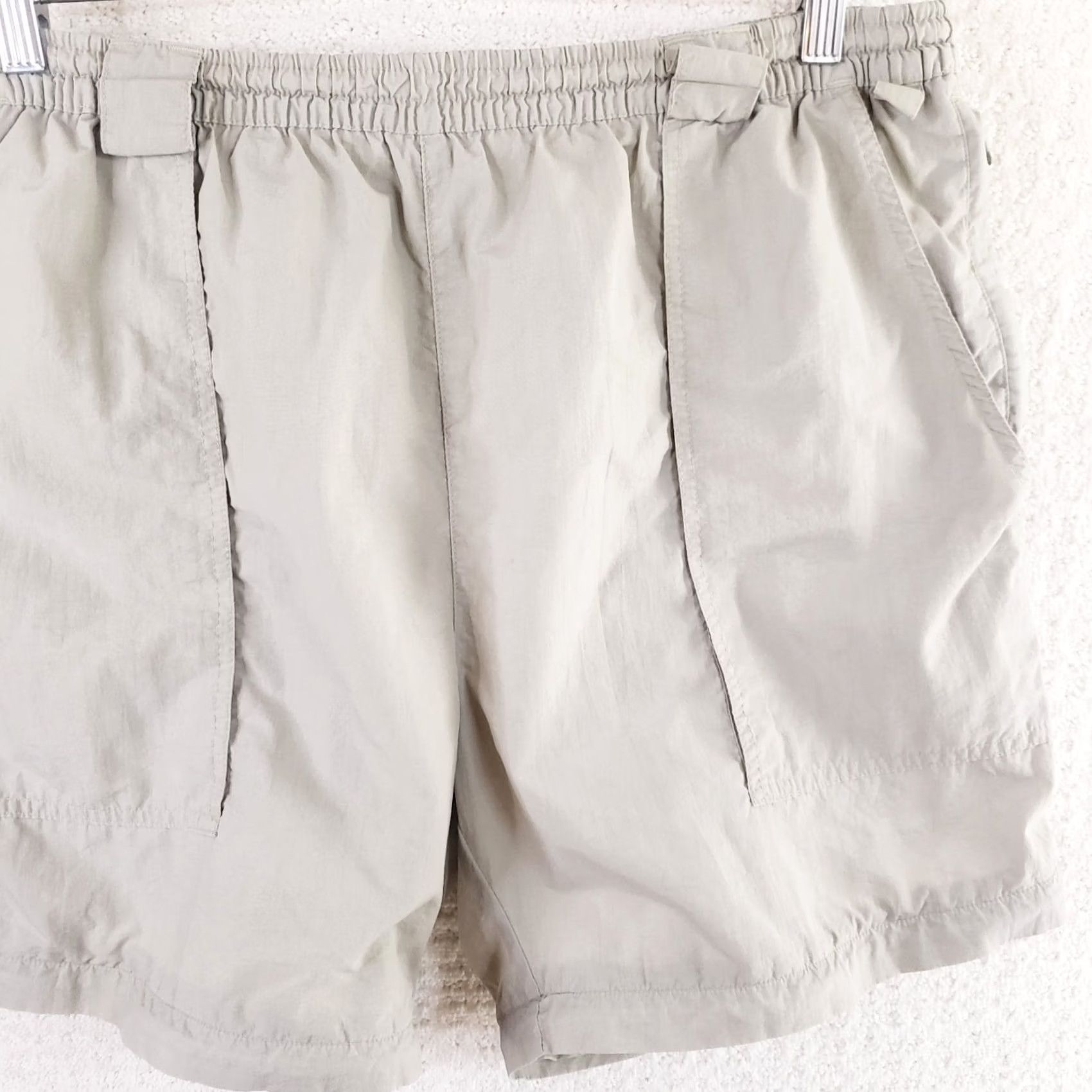 Vintage Bimini Bay Men's L Tan Beige Nylon Fishing Shorts Drawstring Pockets Cargo Casual Size ONE SIZE - 4 Thumbnail