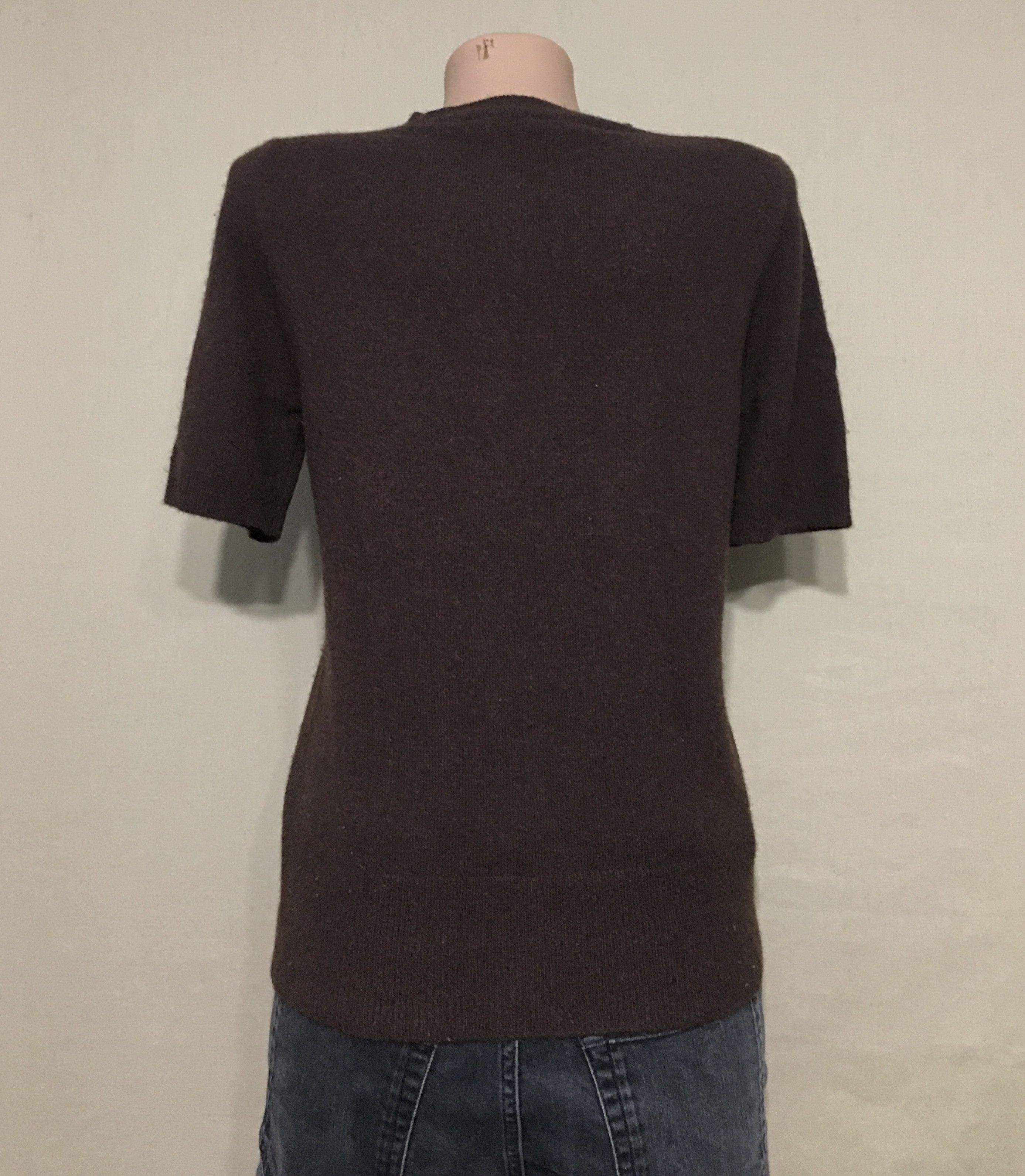 Pringle Of Scotland Pringle of Scotland Cashmere Brown Short Sleeve Jumper Top Size S / US 4 / IT 40 - 5 Thumbnail