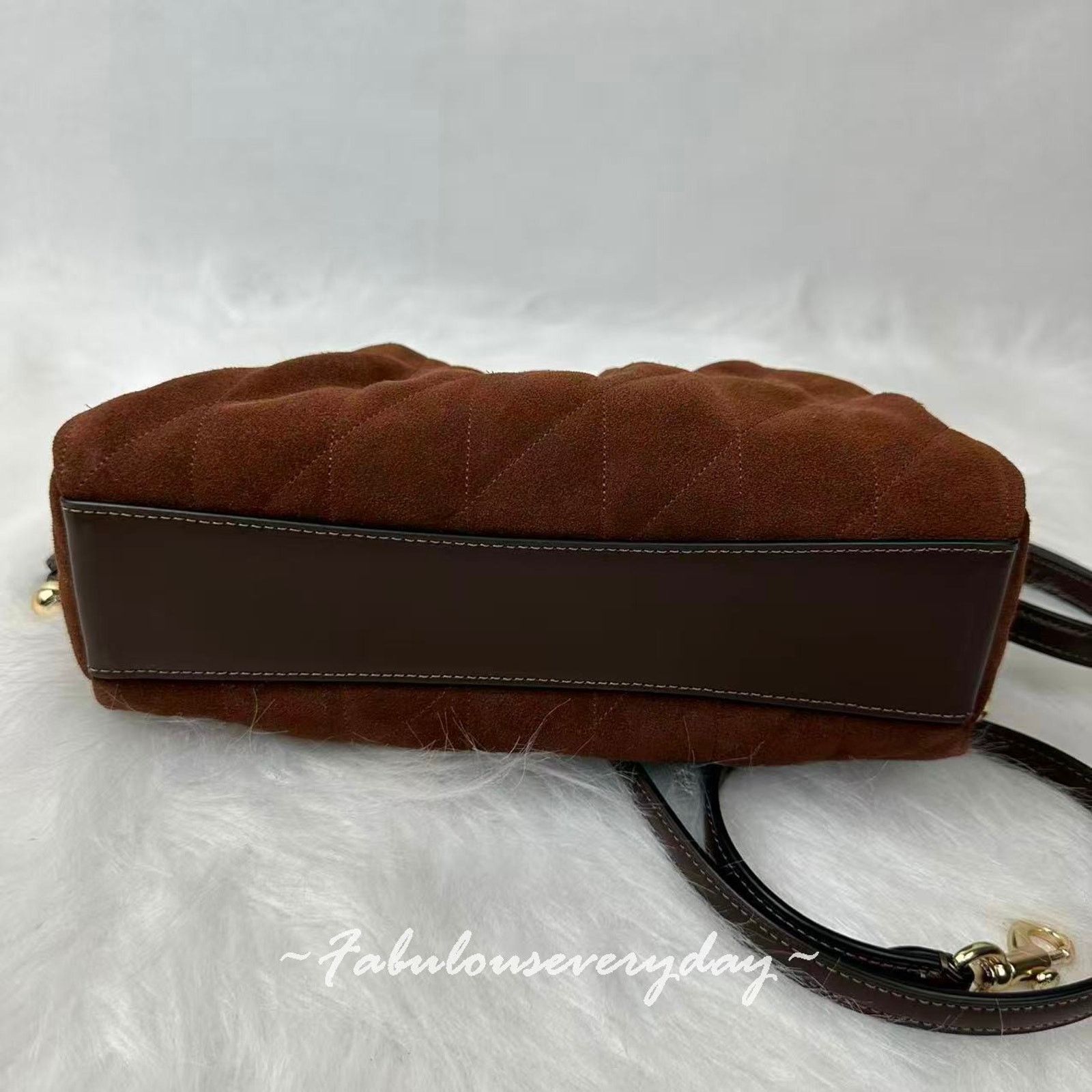 Coach Coach Faye Shoulder Xbody Quilting Suede/Vintage Brown/Maple Size ONE SIZE - 7 Thumbnail