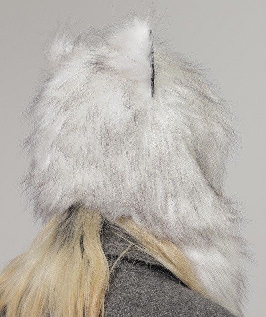 Japanese Brand Punk faux fur fox ear hat scarf gloves 3 in 1 beanie hat Size ONE SIZE - 2 Thumbnail