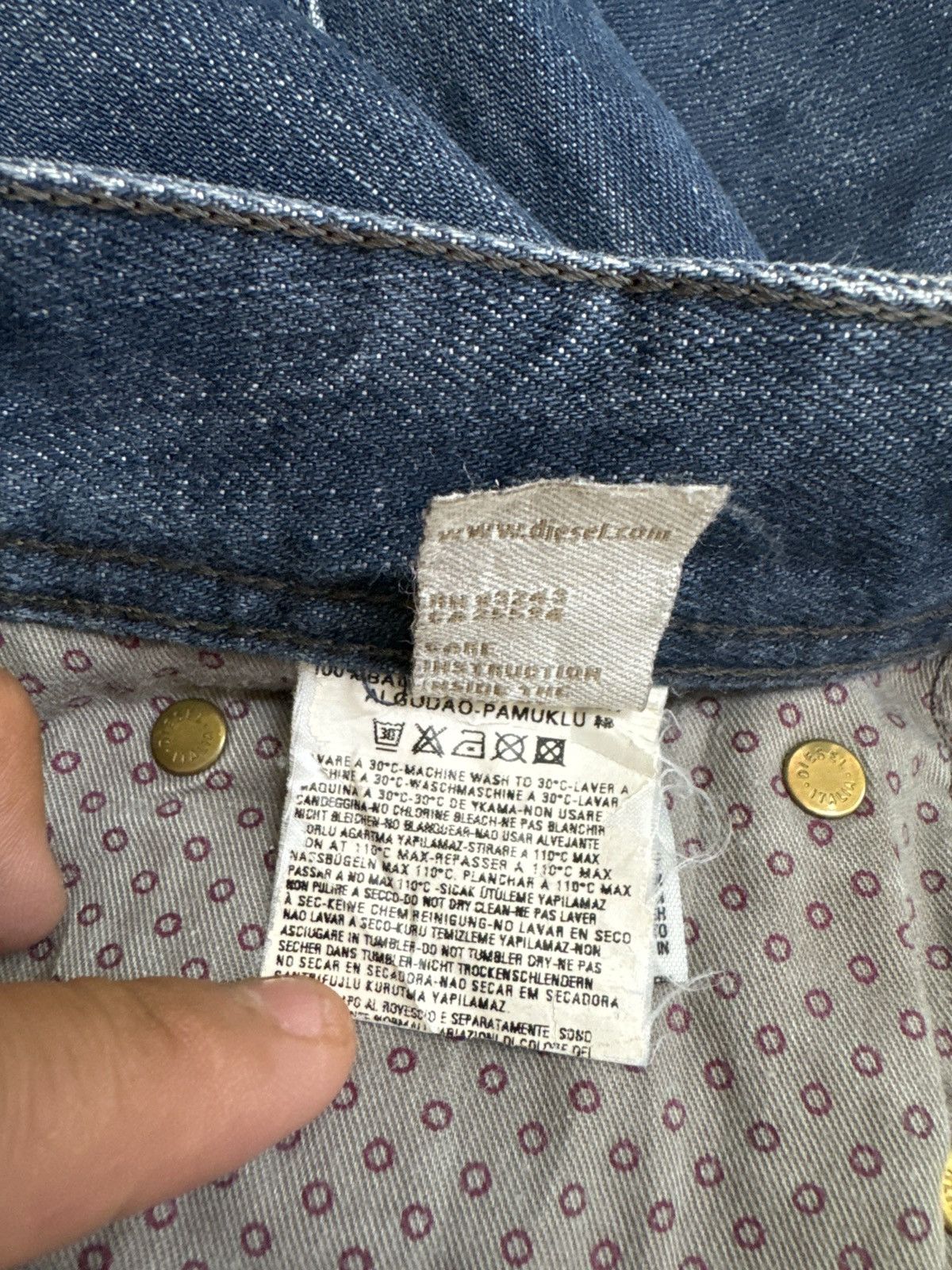 Diesel × Hysteric Glamour × Japanese Brand VTG DIESEL INDUSTRY DISTRESSED MOD VIKER MUD WASH DENIM Size US 31 - 14 Thumbnail