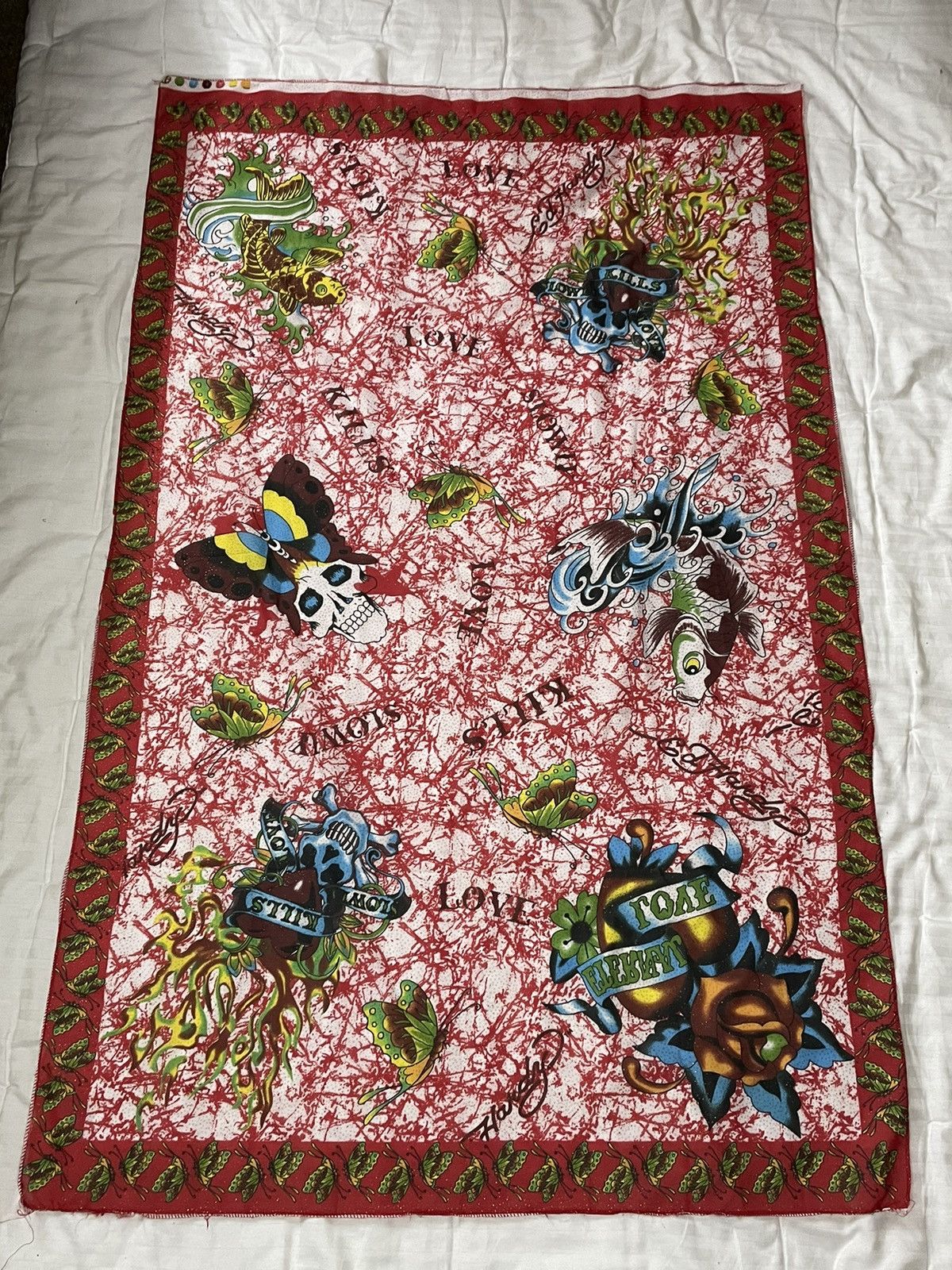 Vintage Ed Hardy Silk Scarf