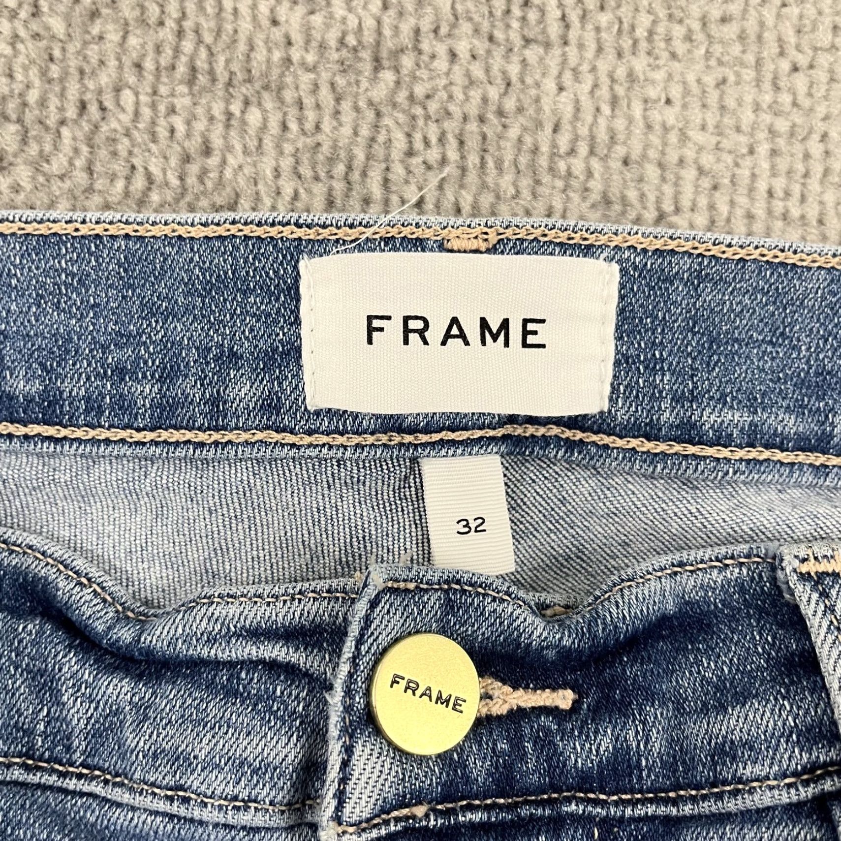 Frame FRAME Le Skinny de Jeanne Crop Jeans Womens Size 32 Light Blue Denim Slim Fit Stretch Size 24" / US 00 / IT 34 - 2 Thumbnail