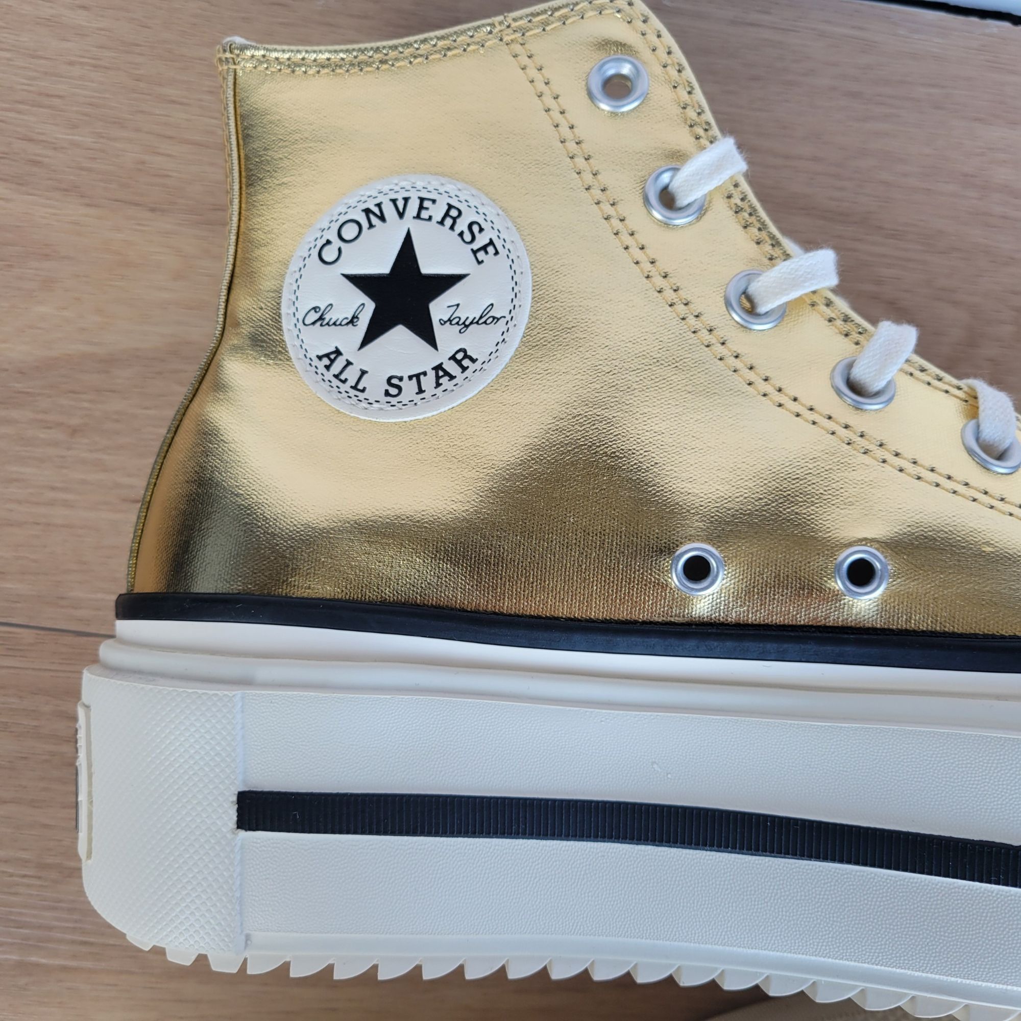 Converse ⭐Converse Chuck Taylor Lift Double Stack Gold 10.5 Womens Sh Size US 10.5 / IT 40.5 - 9 Thumbnail
