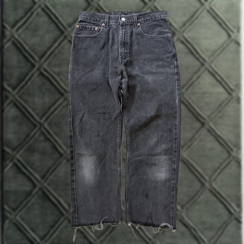 Levi's VINTAGE Levi’s 505 Denim Jeans Distressed Cropped Black 30x25 USA 90s Grunge Hip Hop Straight Size US 30 / EU 46 - 1 Thumbnail