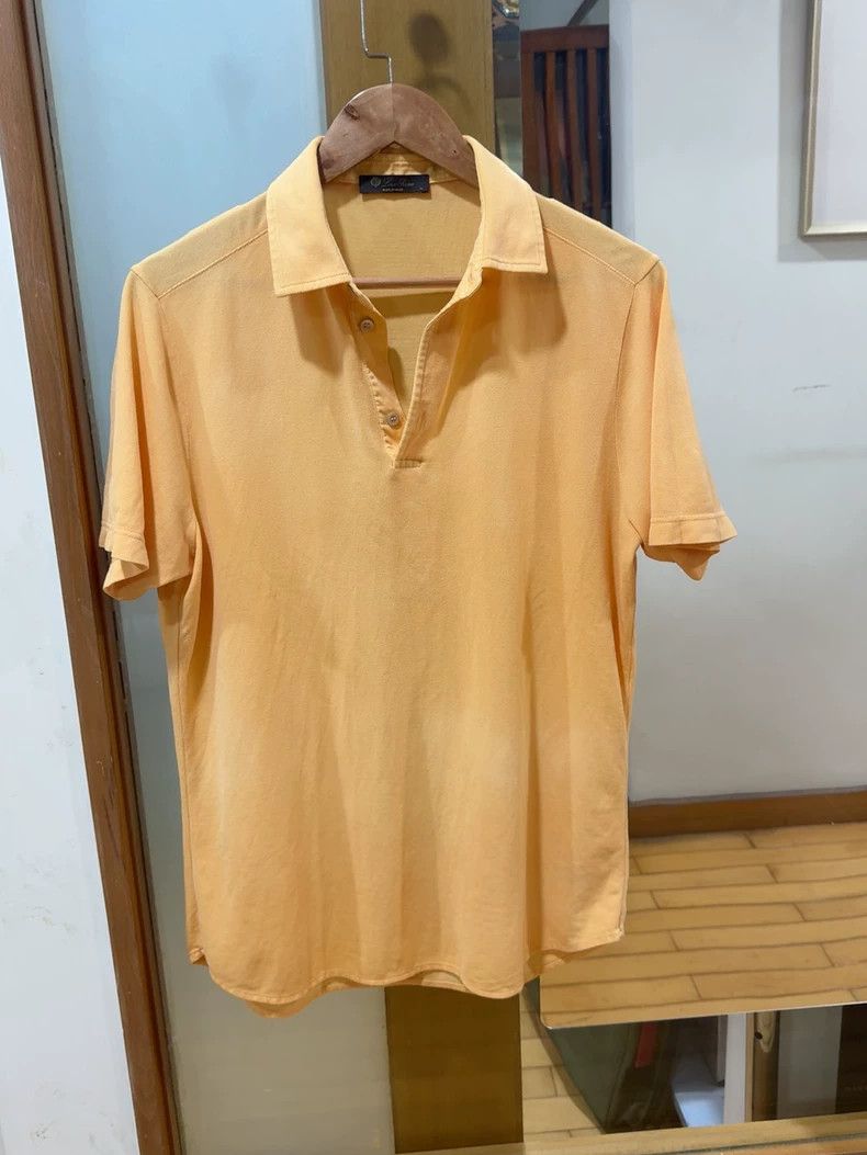 Loro Piana LORO PIANA Yellow short-sleeved polo shirt Size US L / EU 52-54 / 3 - 1 Thumbnail