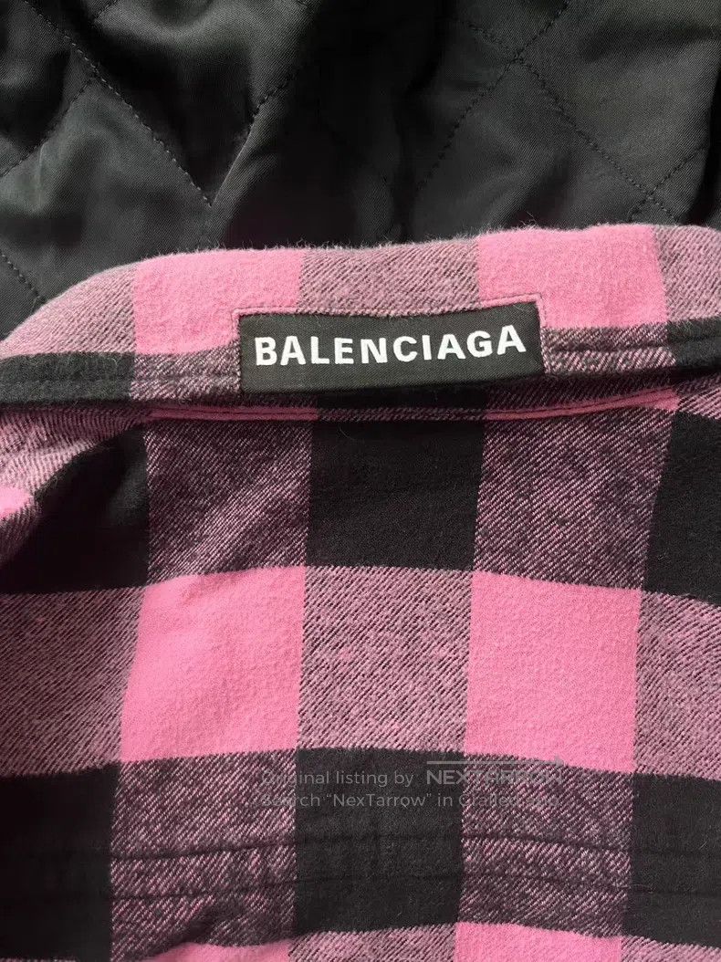 Balenciaga Balenciaga Logo Micro-Label Plaid Long Sleeve Shirt Size XXS / US 00 / IT 34 - 3 Thumbnail