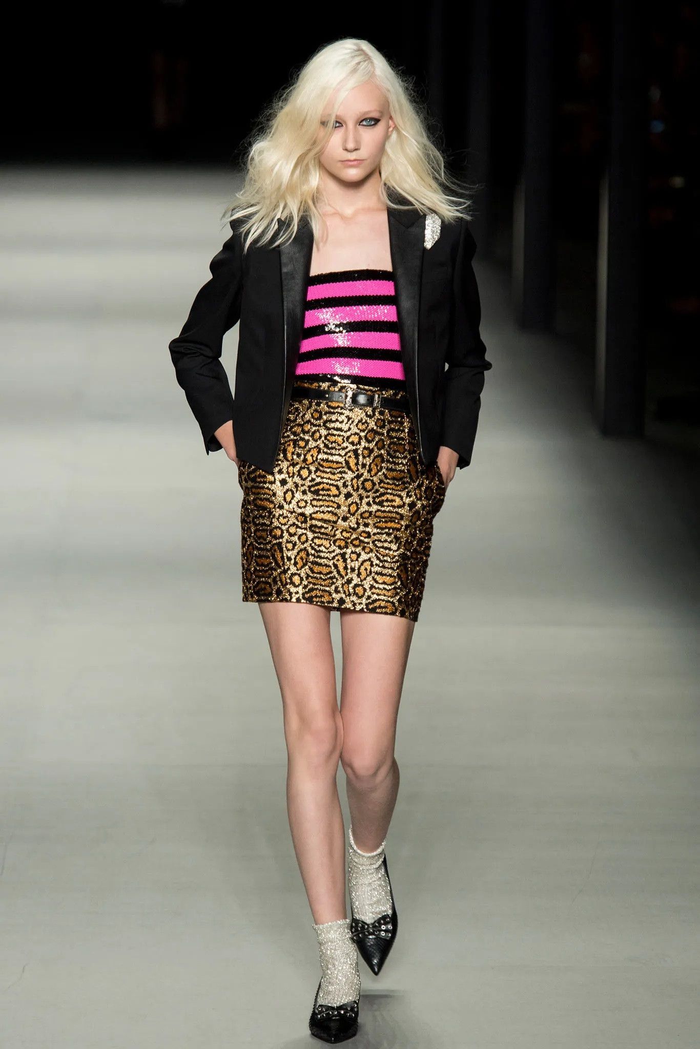 Saint Laurent Paris SS 2014 Runway Brocate Leopard Mini Skirt Size 25" / US 0 / IT 36 - 6 Thumbnail